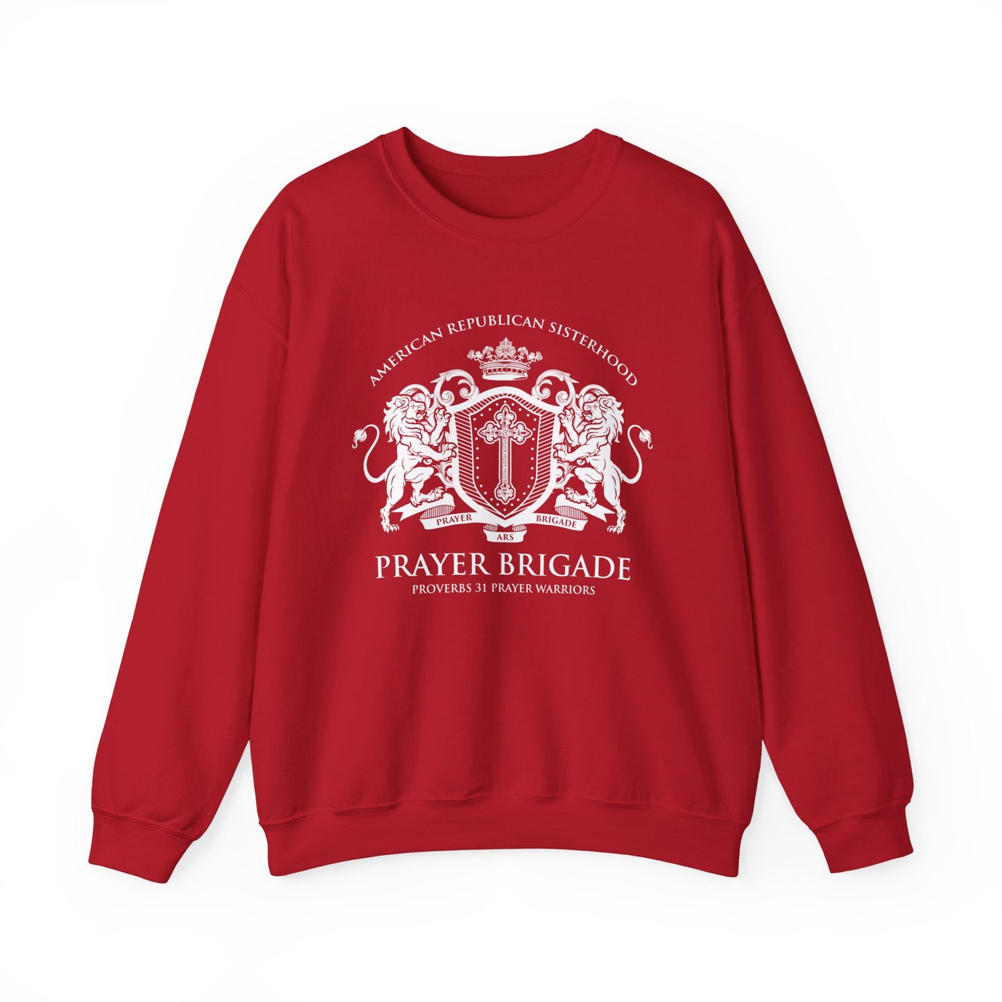Prayer Brigade Relaxed Sweatshirt - Scripture Inspired Design (White Logo)