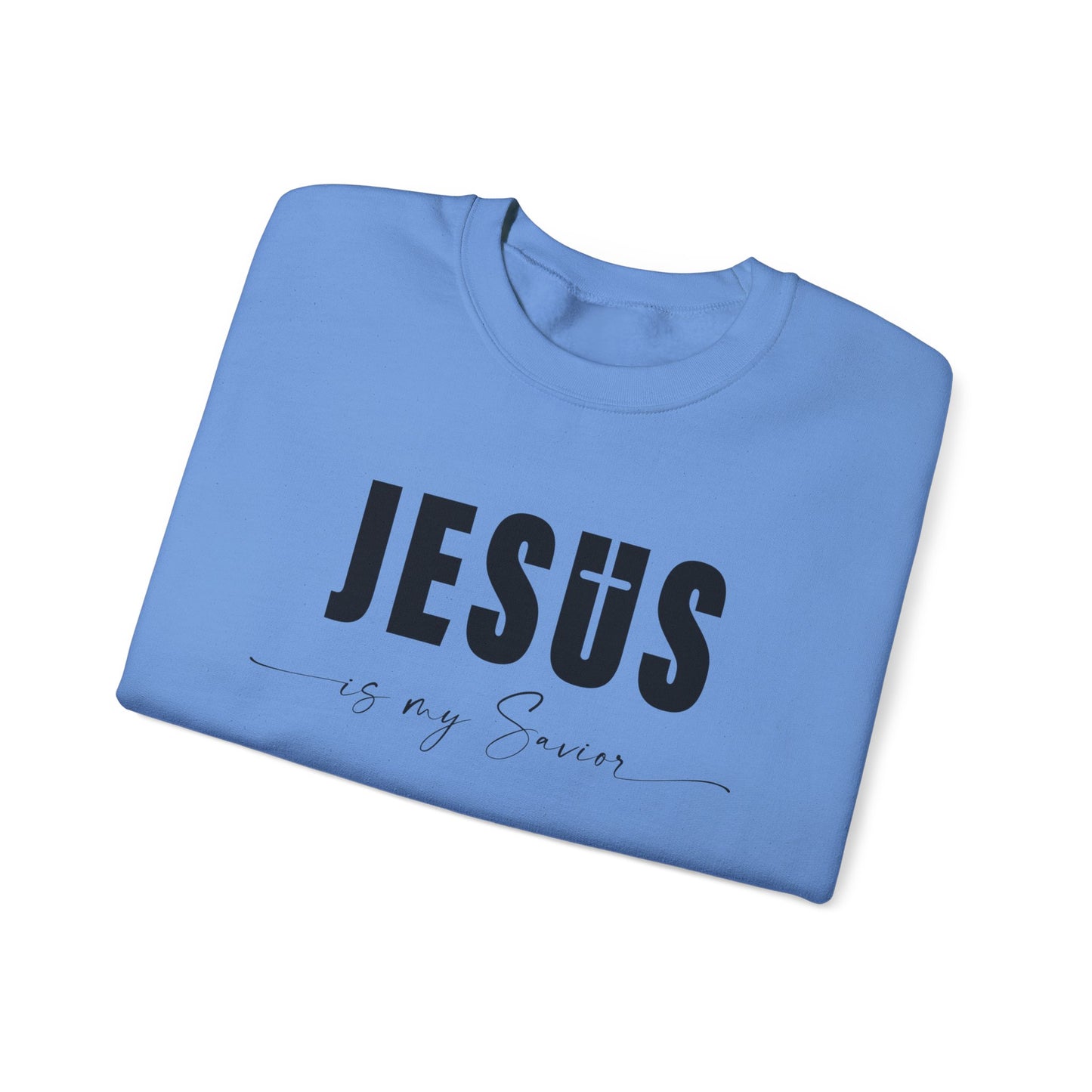 "Jesus is My Savior" Christian Faith Sweatshirt (Black Logo)
