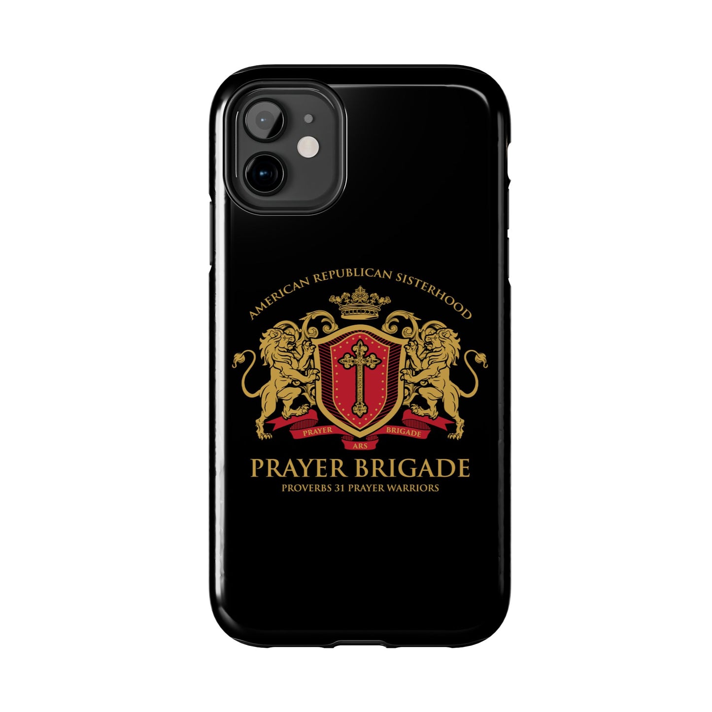 ARS Prayer Brigade Tough Phone Case (Black with Gold/Red Logo)