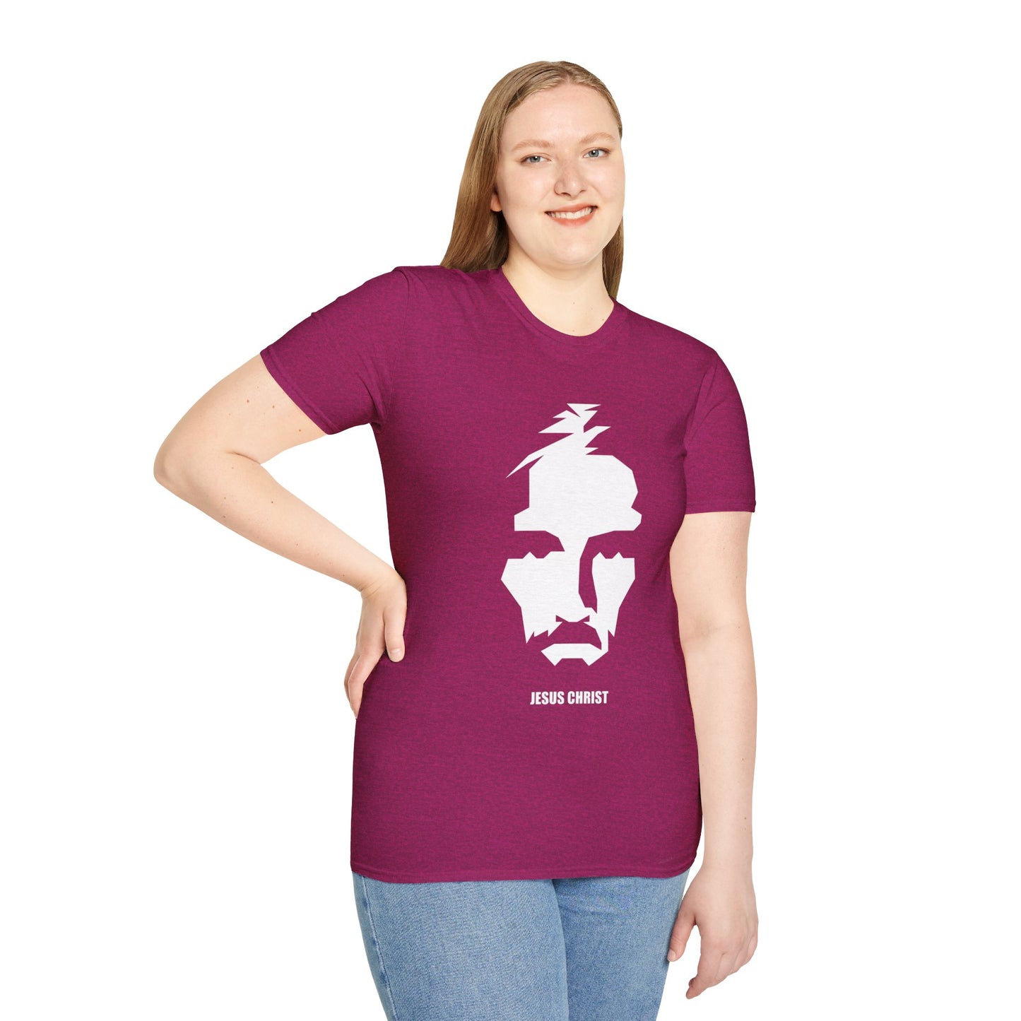 Jesus Portrait Women's Relaxed/Plus Tshirt (Cont. Logo) - Sweet Baby Jeez Teez