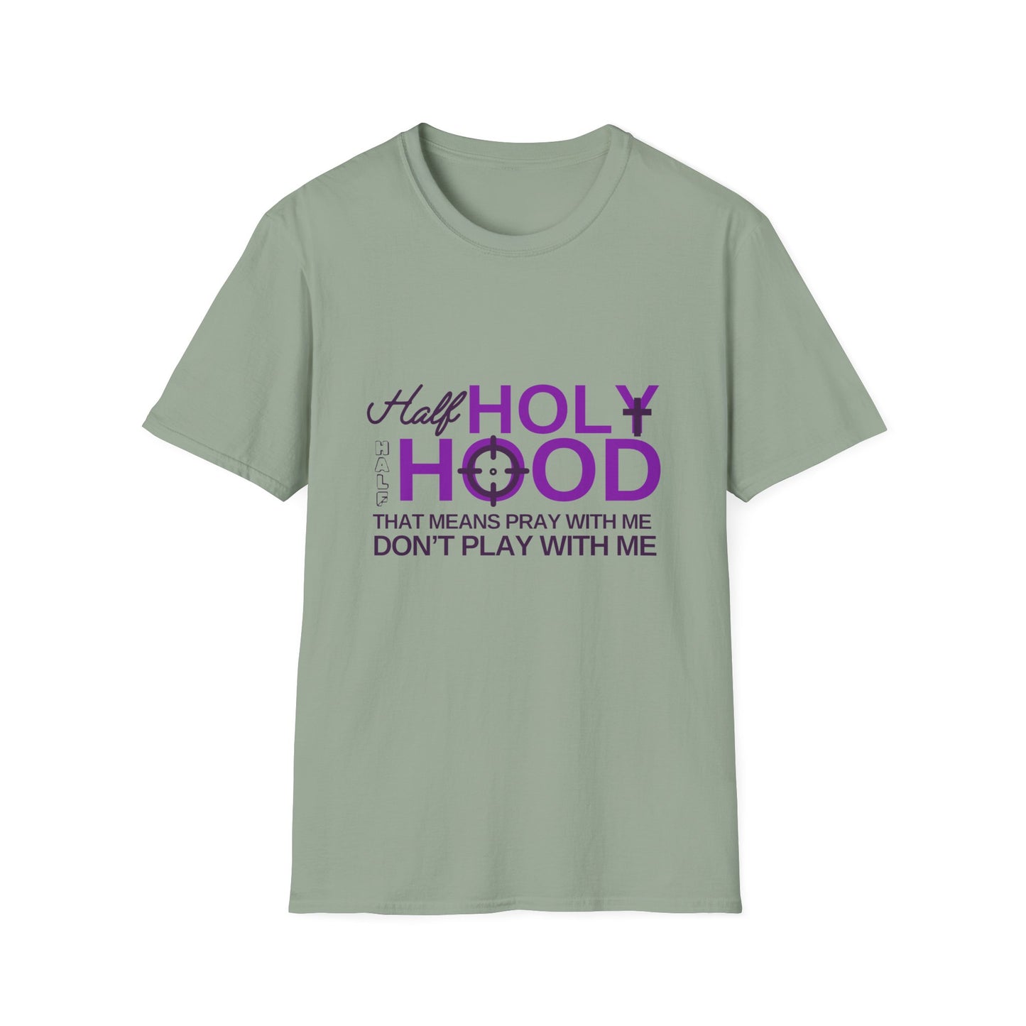 Half Holy Womens Relaxed/Plus Tshirt (Plum Logo) - Sweet Baby Jeez Teez