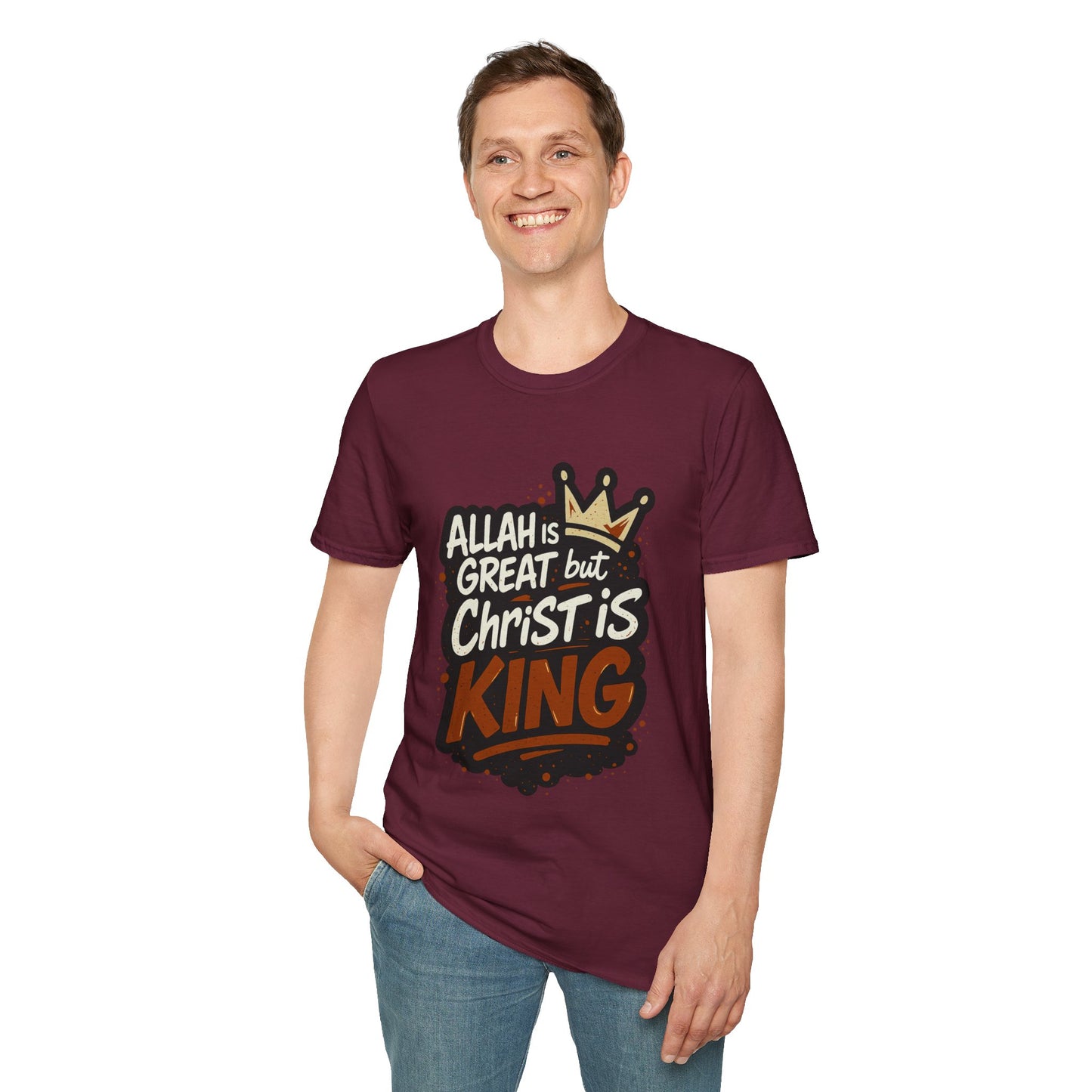Christ is King Unisex Softstyle Tshirt (Great 2 Logo)