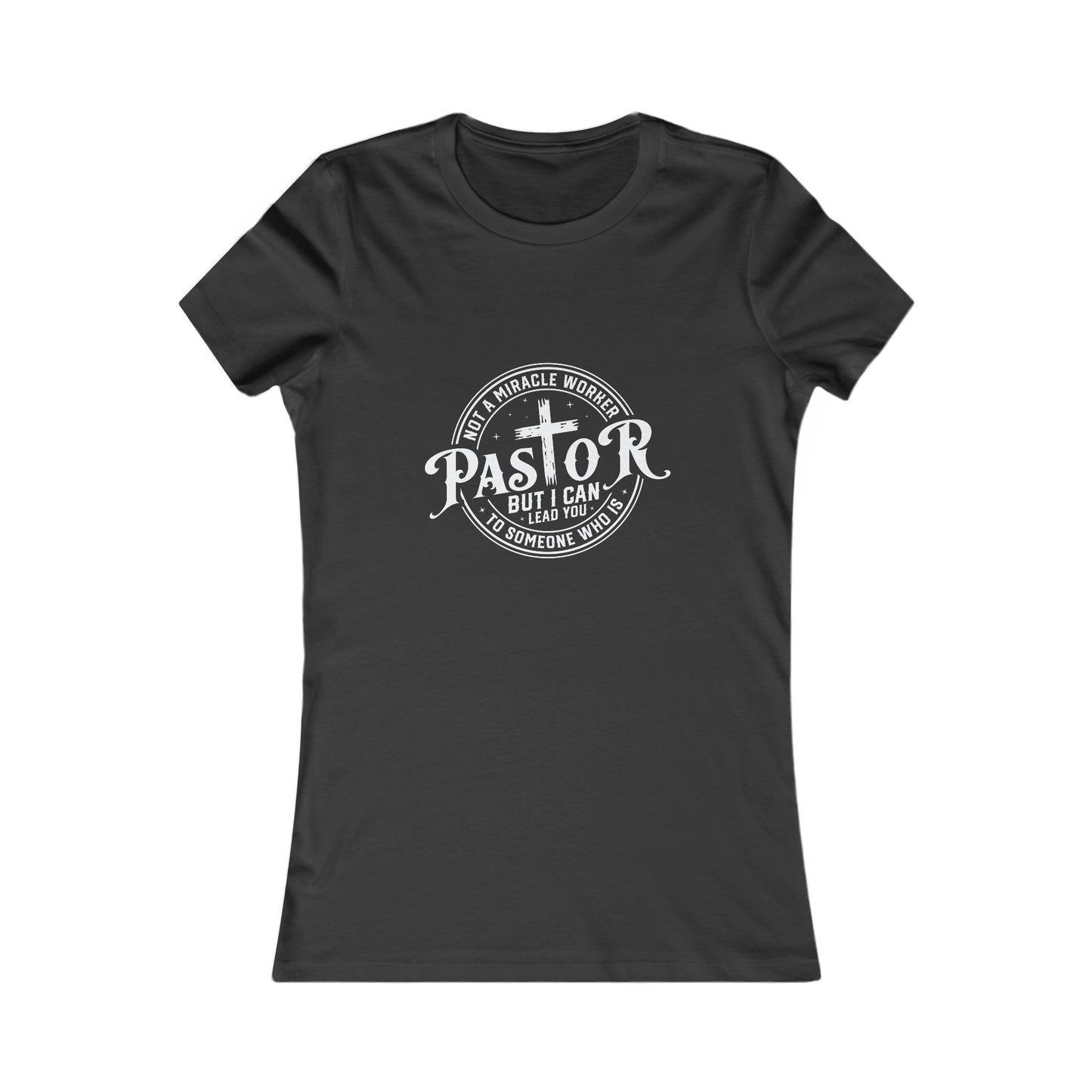 Pastor Women's Fitted Tshirt (White Logo) - Sweet Baby Jeez Teez