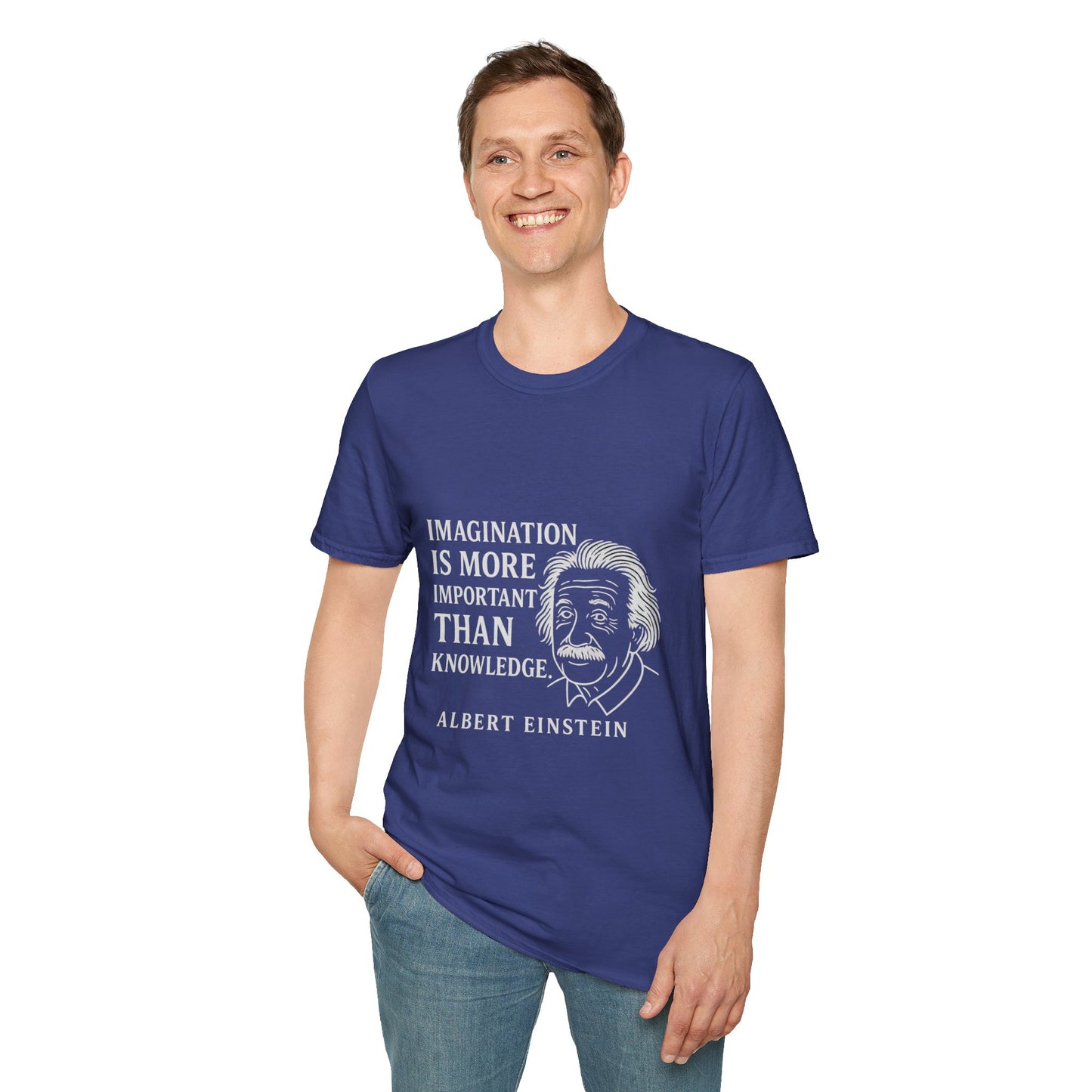 "Imagination" Einstein Quote Unisex Softstyle T-Shirt (IW Logo)