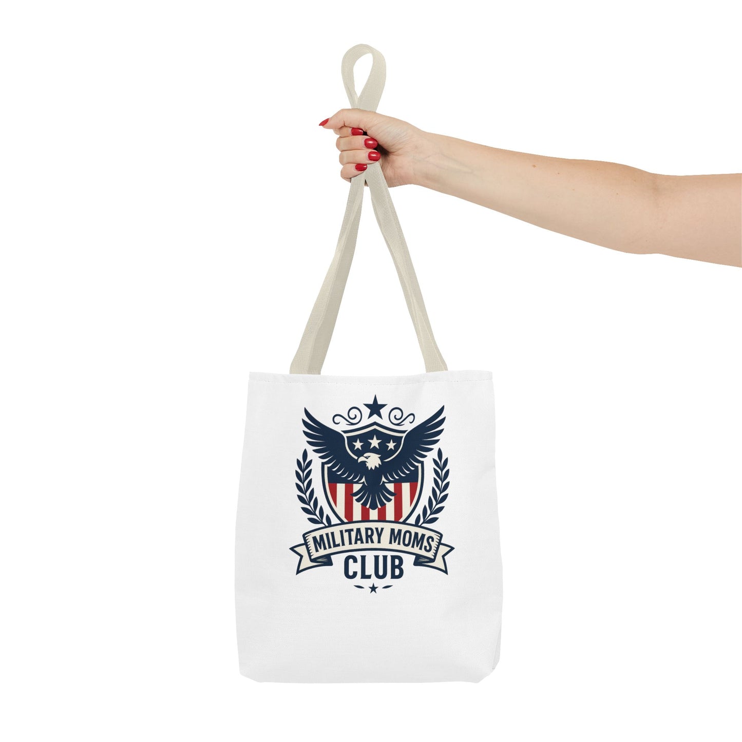 Military Moms Club Tote Bag (White with Choice of Handles)