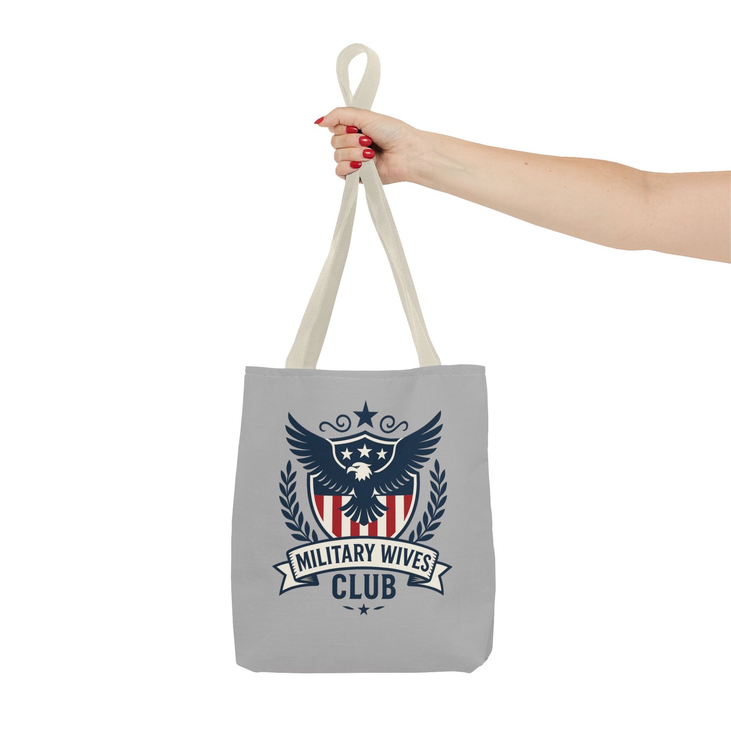 Military Wives Club Tote Bag (Gray with Choice of Handles)