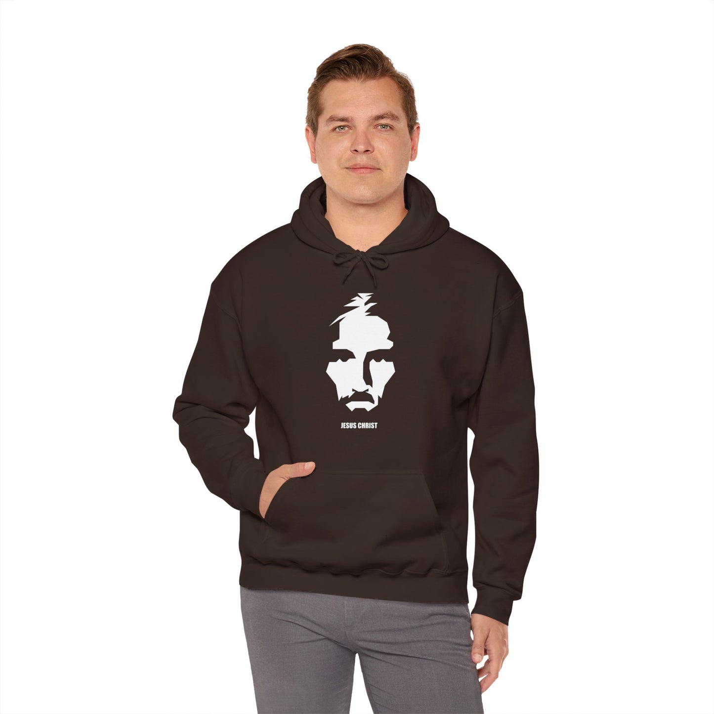 Jesus Portrait Men's Hoodie (Contemporary Logo) - Sweet Baby Jeez Teez