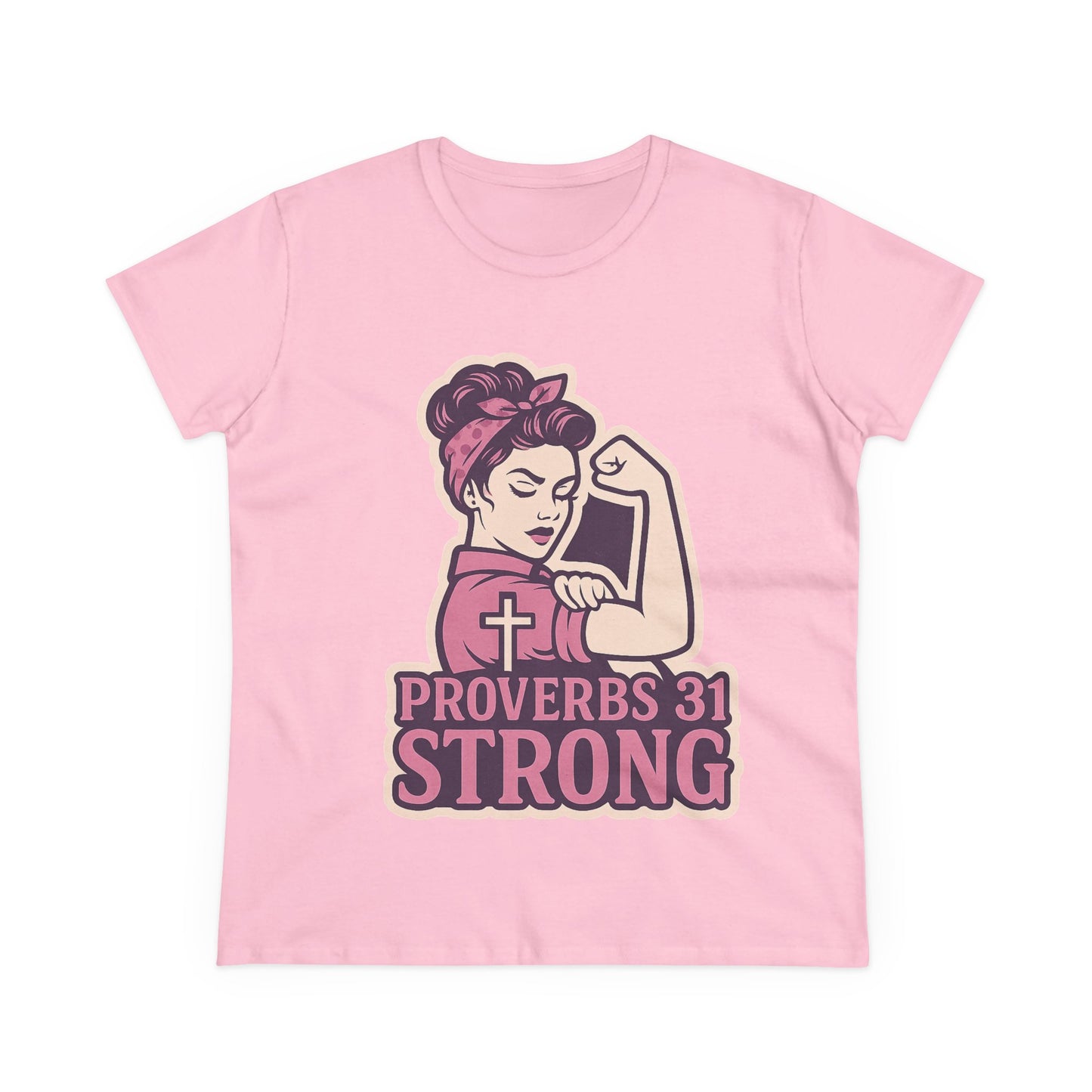 Proverbs 31 Strong Christian Women's Empowering Midweight T-Shirt