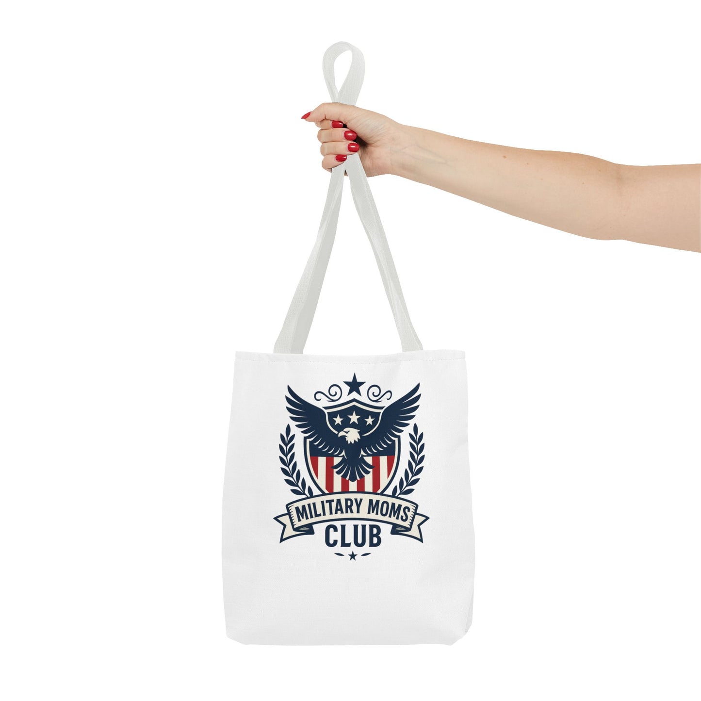 Military Moms Club Tote Bag (White with Choice of Handles)