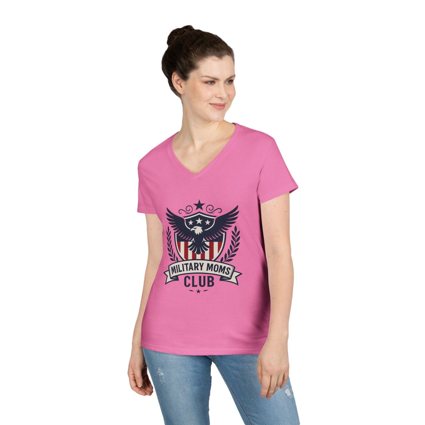 Military Moms' Club Women's V-Neck Semi-Fitted T-Shirt - Sweet Baby Jeez Teez