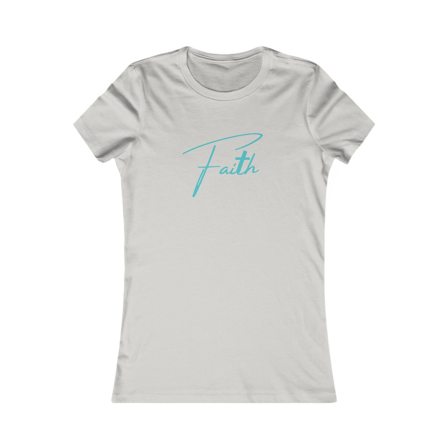 Cross-ed T Faith Women's Tshirt (Teal Logo) - Sweet Baby Jeez Teez