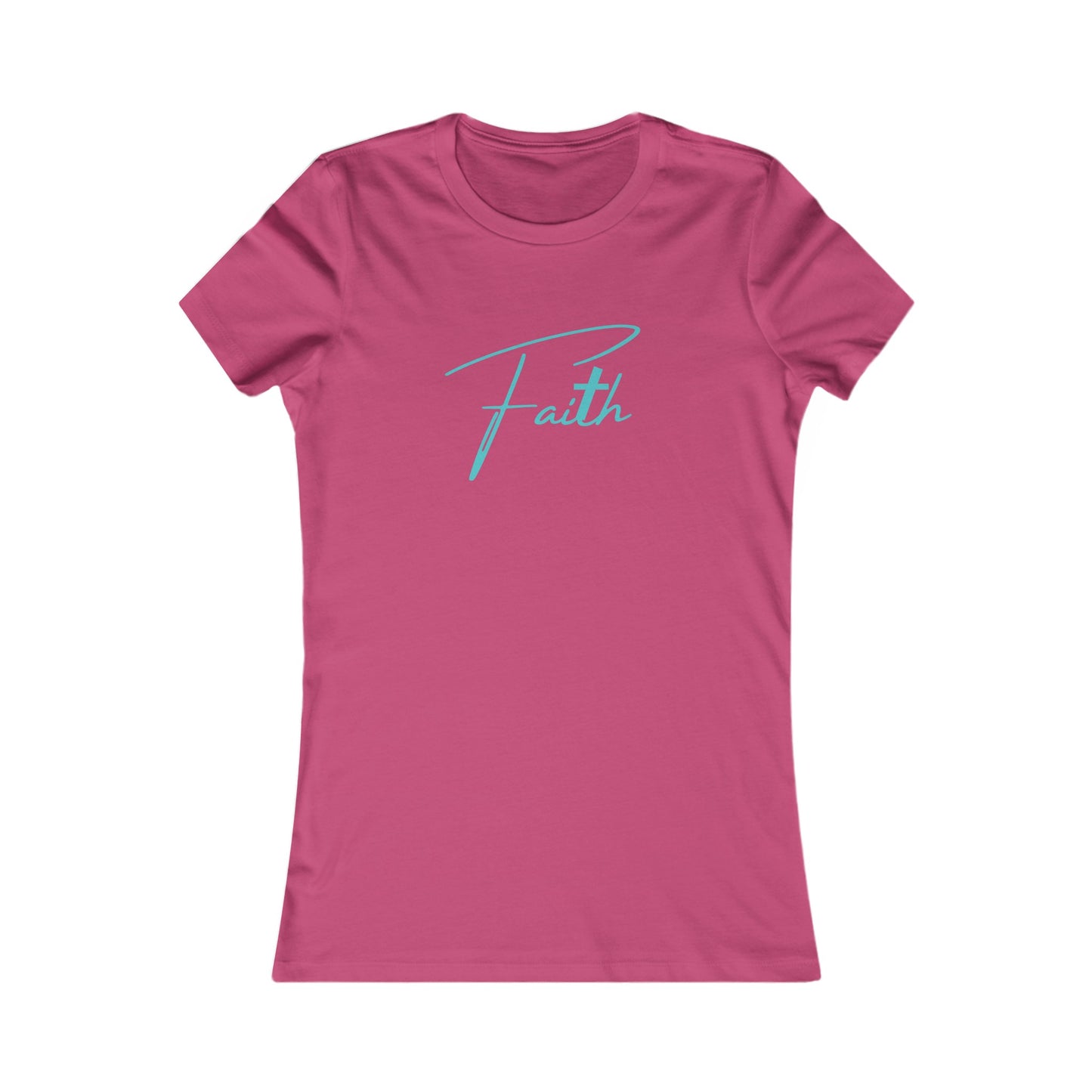 Cross-ed T Faith Women's Tshirt (Teal Logo) - Sweet Baby Jeez Teez