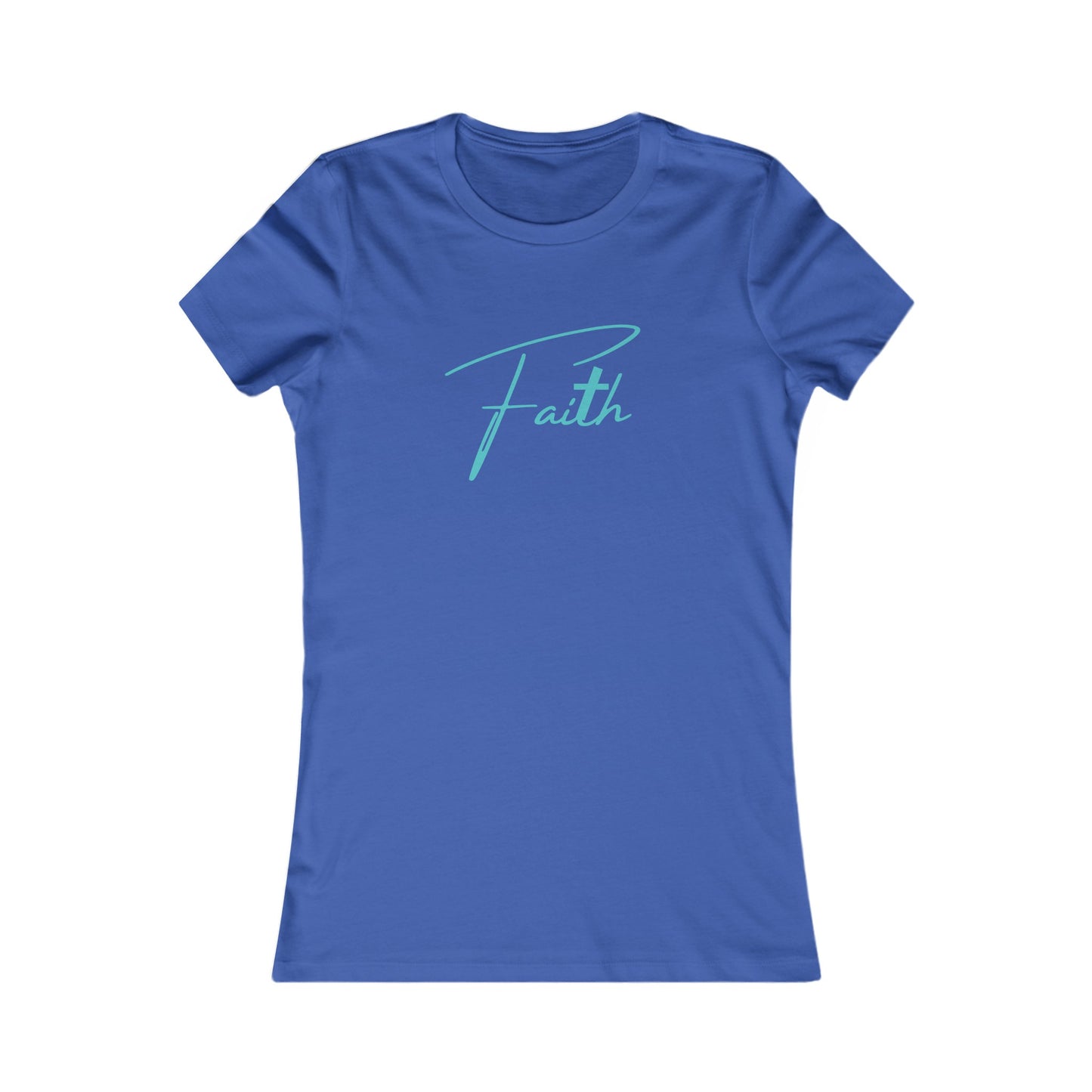 Cross-ed T Faith Women's Tshirt (Teal Logo) - Sweet Baby Jeez Teez
