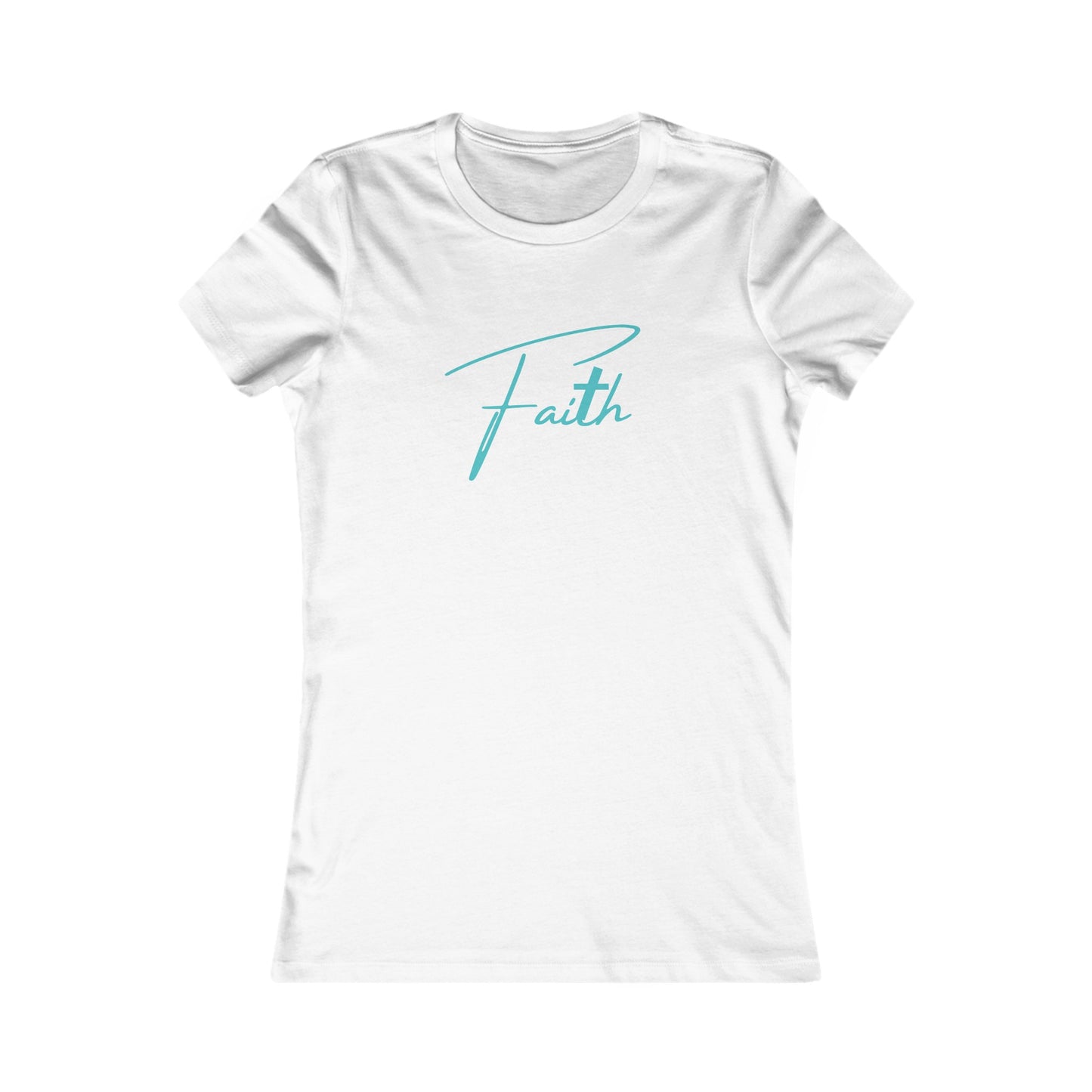 Cross-ed T Faith Women's Tshirt (Teal Logo) - Sweet Baby Jeez Teez