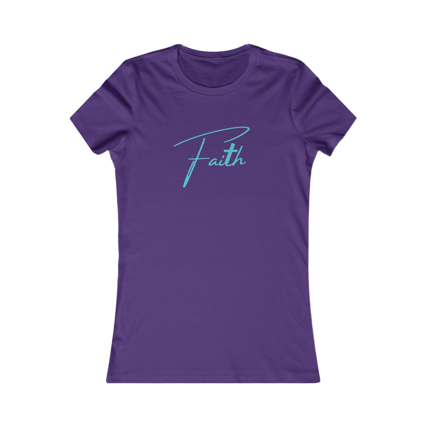 Cross-ed T Faith Women's Tshirt (Teal Logo) - Sweet Baby Jeez Teez