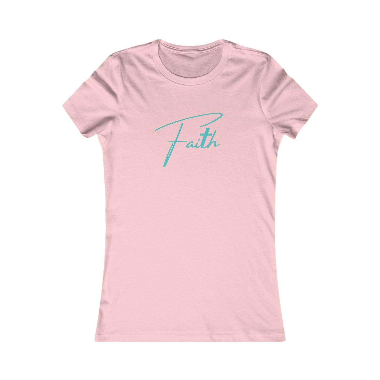 Cross-ed T Faith Women's Tshirt (Teal Logo) - Sweet Baby Jeez Teez