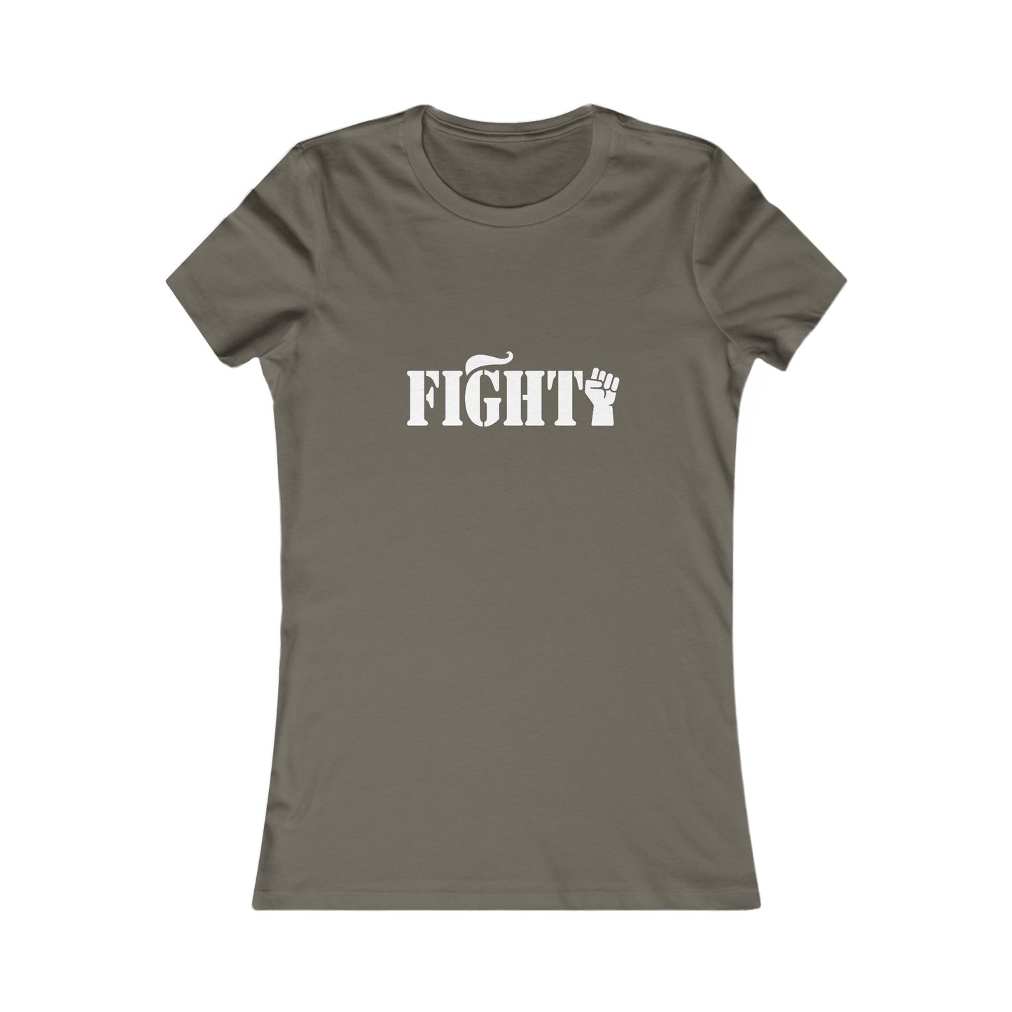 Fight Women's Fitted Tshirt (White Fist Logo) - Sweet Baby Jeez Teez