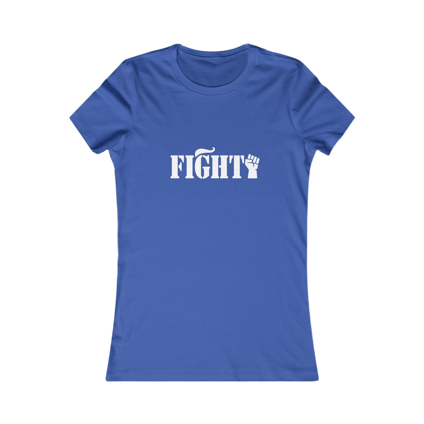 Fight Women's Fitted Tshirt (White Fist Logo) - Sweet Baby Jeez Teez