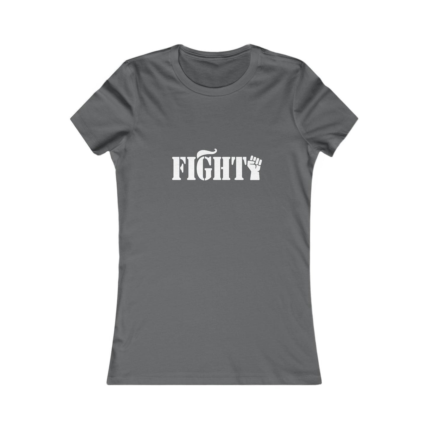 Fight Women's Fitted Tshirt (White Fist Logo) - Sweet Baby Jeez Teez