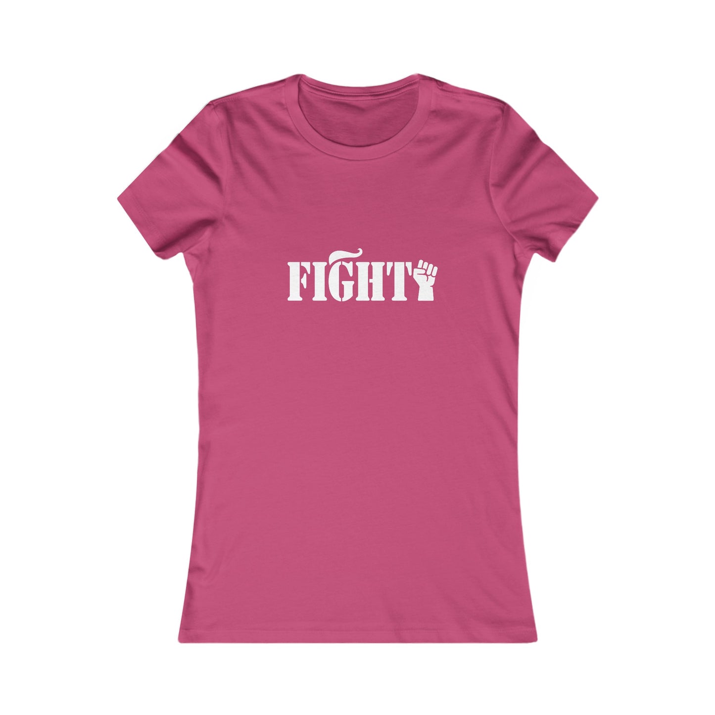 Fight Women's Fitted Tshirt (White Fist Logo) - Sweet Baby Jeez Teez