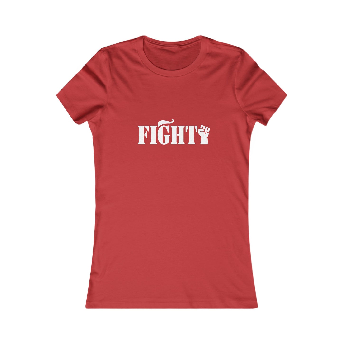 Fight Women's Fitted Tshirt (White Fist Logo) - Sweet Baby Jeez Teez