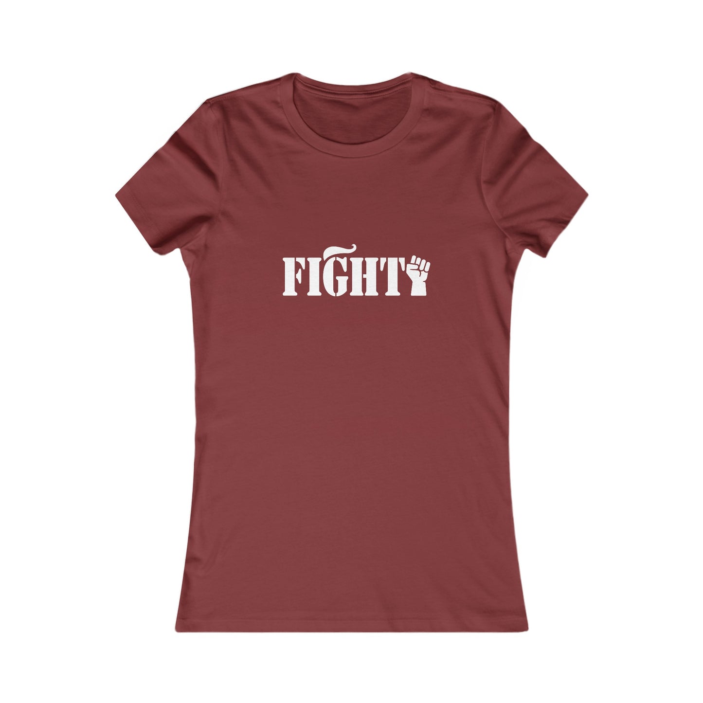 Fight Women's Fitted Tshirt (White Fist Logo) - Sweet Baby Jeez Teez