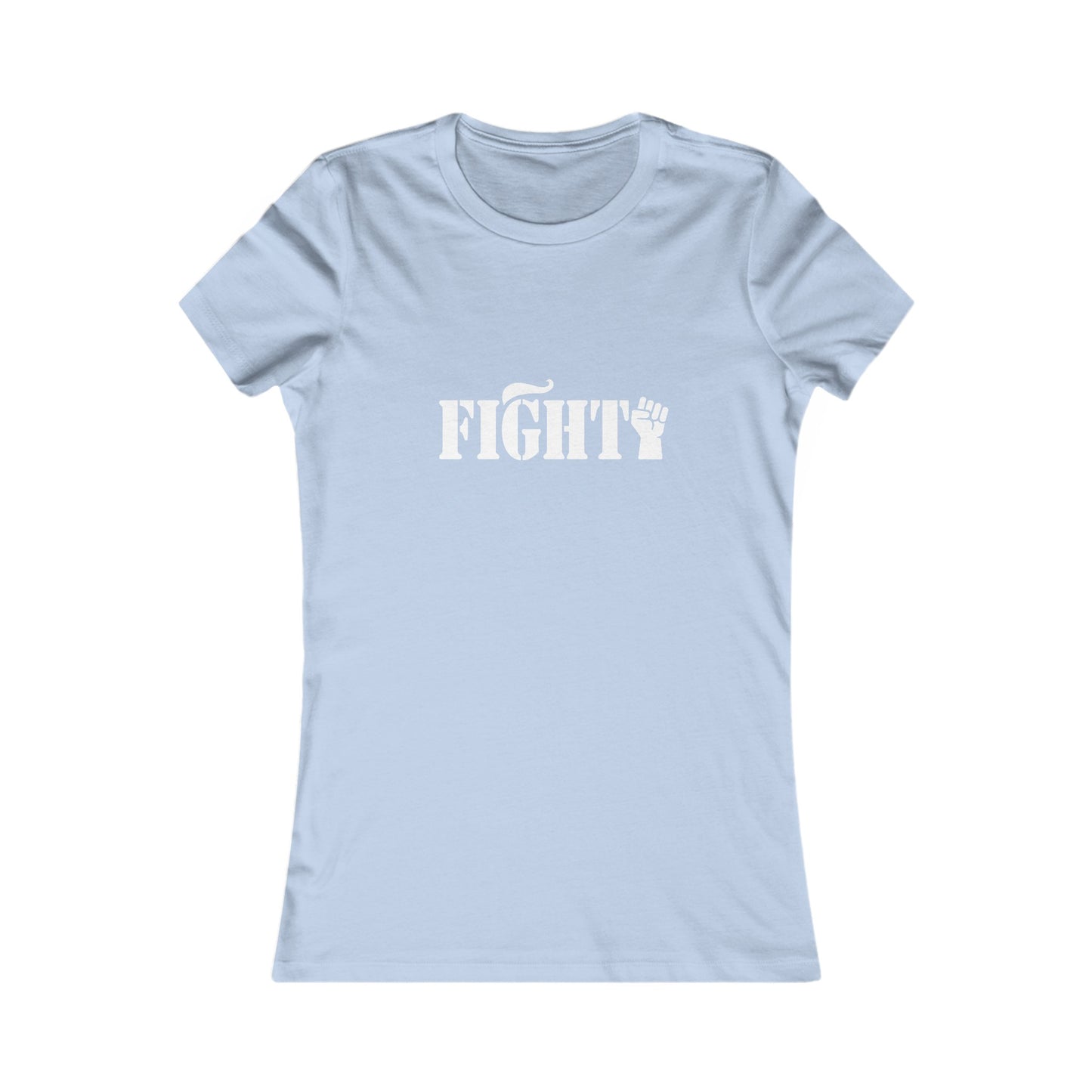 Fight Women's Fitted Tshirt (White Fist Logo) - Sweet Baby Jeez Teez