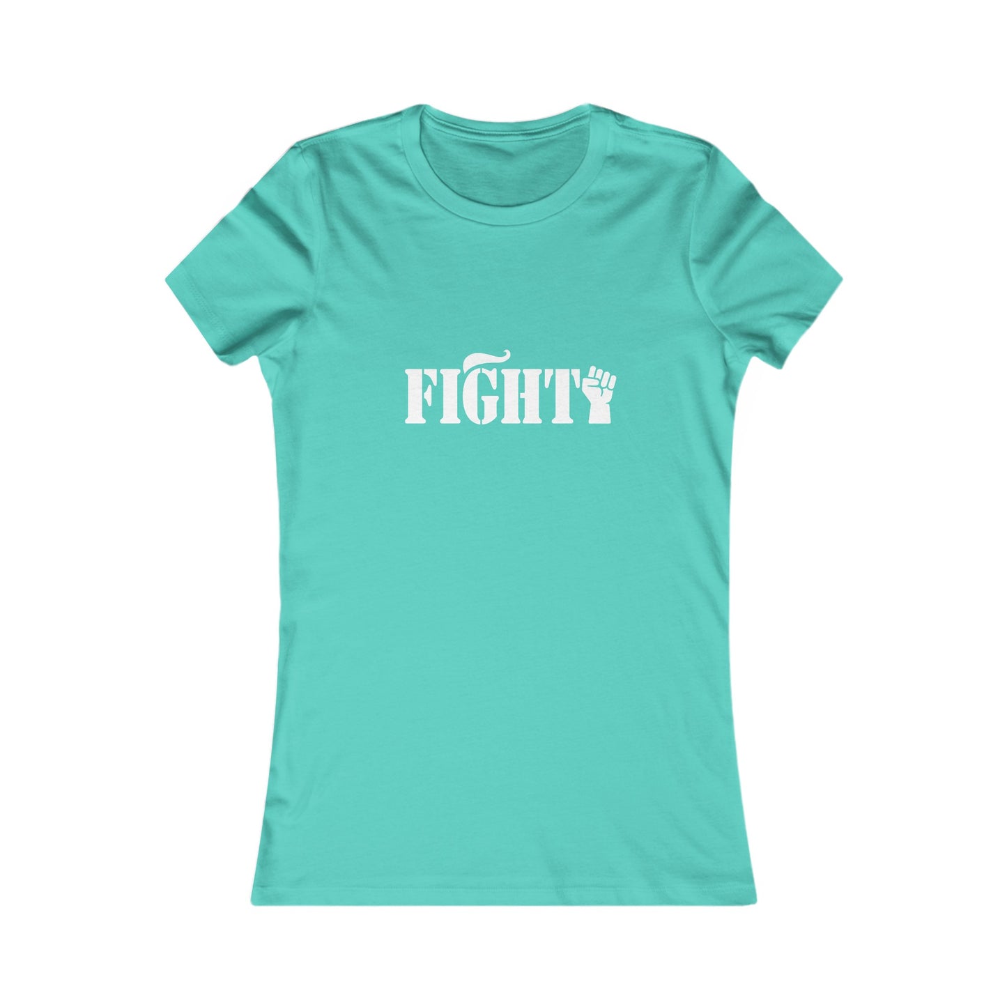 Fight Women's Fitted Tshirt (White Fist Logo) - Sweet Baby Jeez Teez