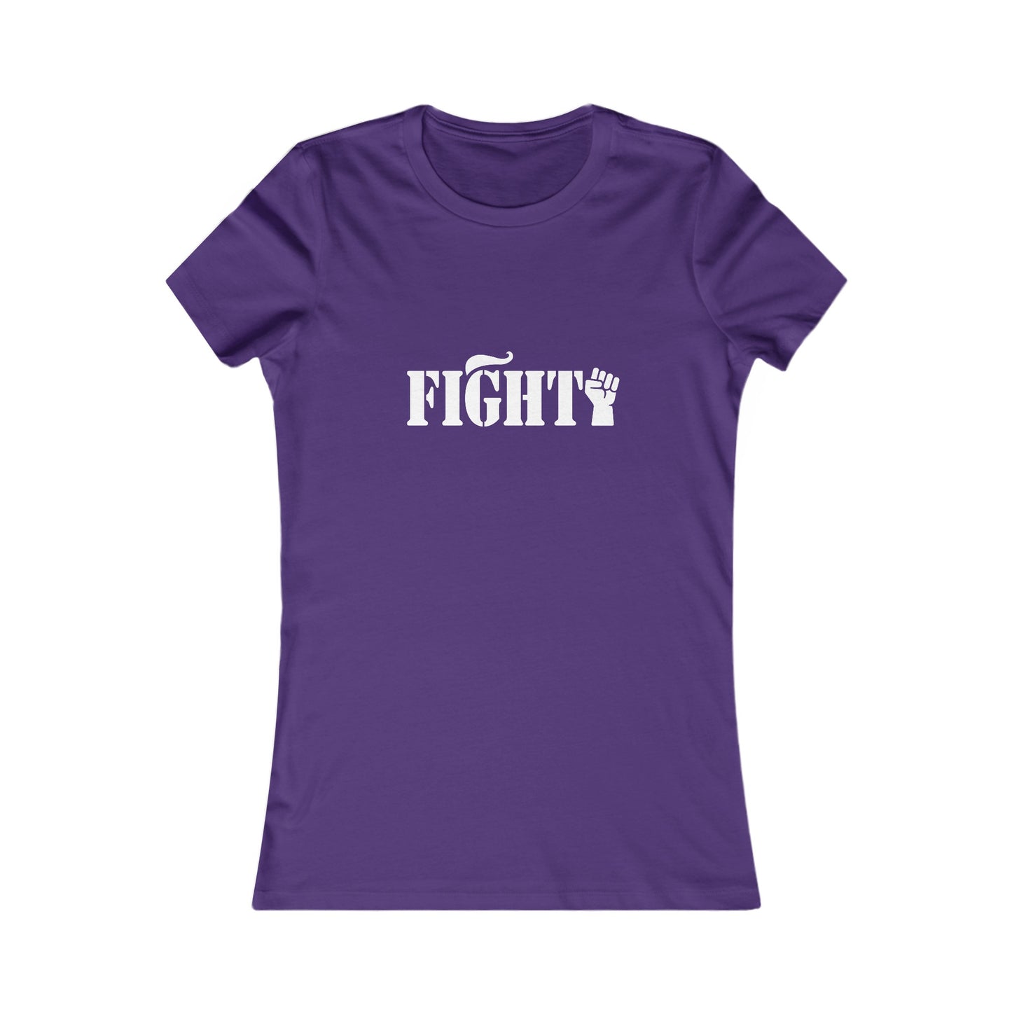 Fight Women's Fitted Tshirt (White Fist Logo) - Sweet Baby Jeez Teez