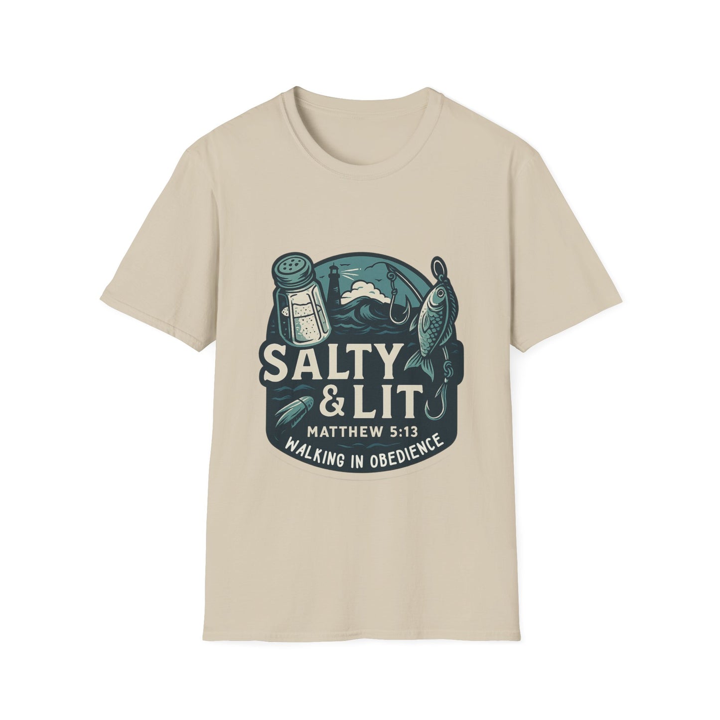 'Salty & Lit" Matthew 5:13 Bible Verse Christian Softstyle Tshirt