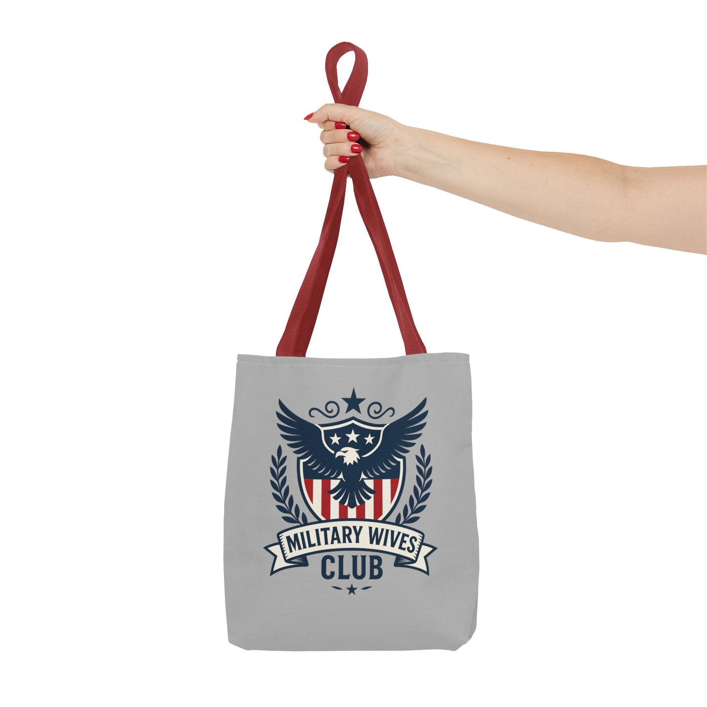 Military Wives Club Tote Bag (Gray with Choice of Handles)