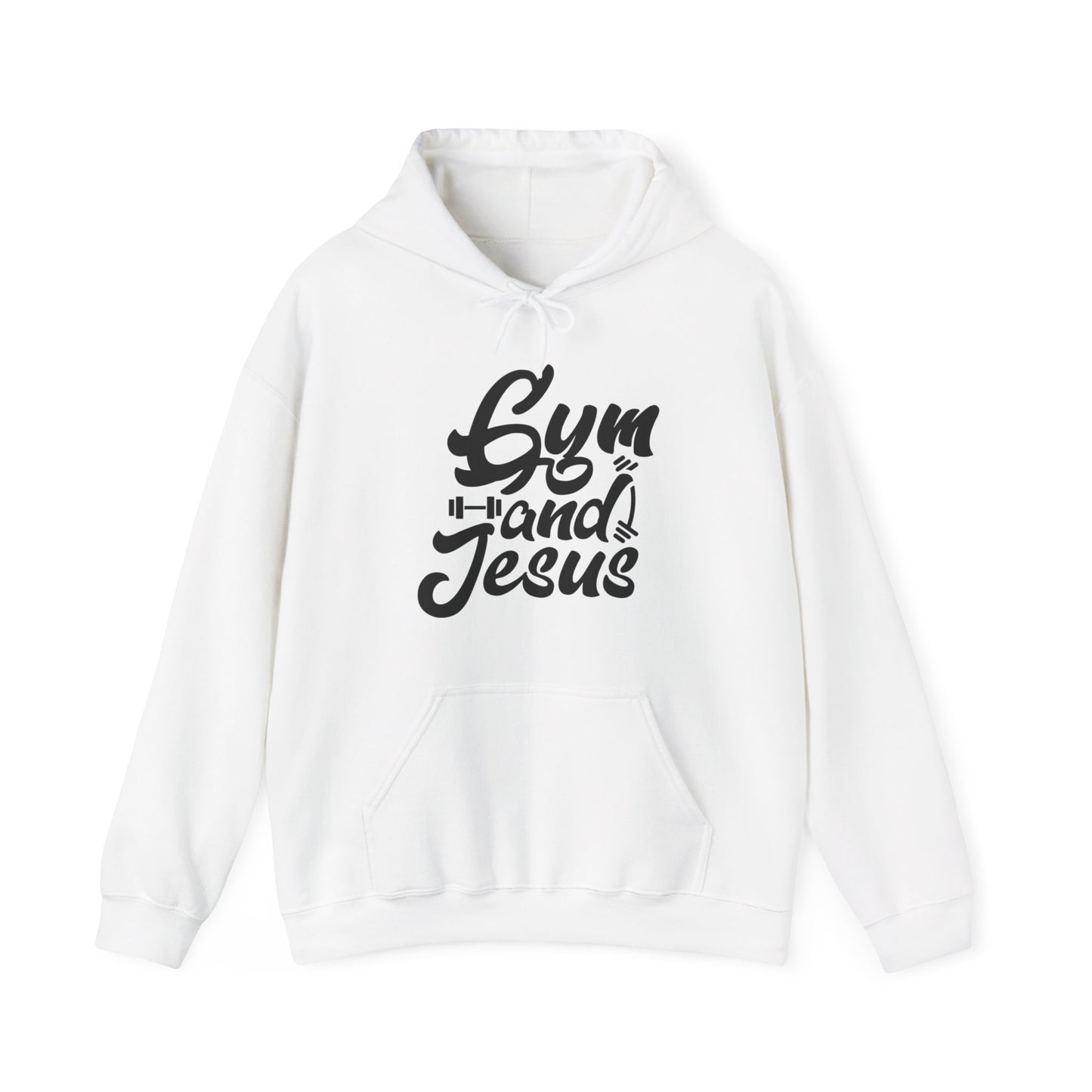 Gym and Jesus Men's Hoodie (Black Logo) - Sweet Baby Jeez Teez