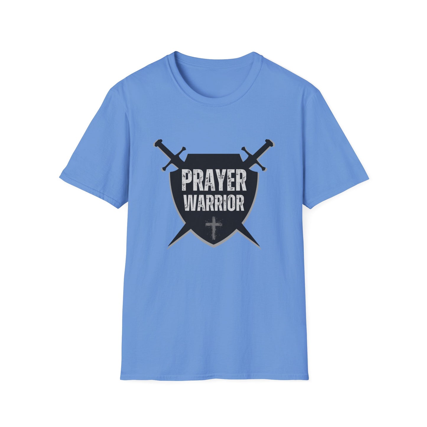Prayer Warrior Shield Men's Tshirt (Black Logo) - Sweet Baby Jeez Teez