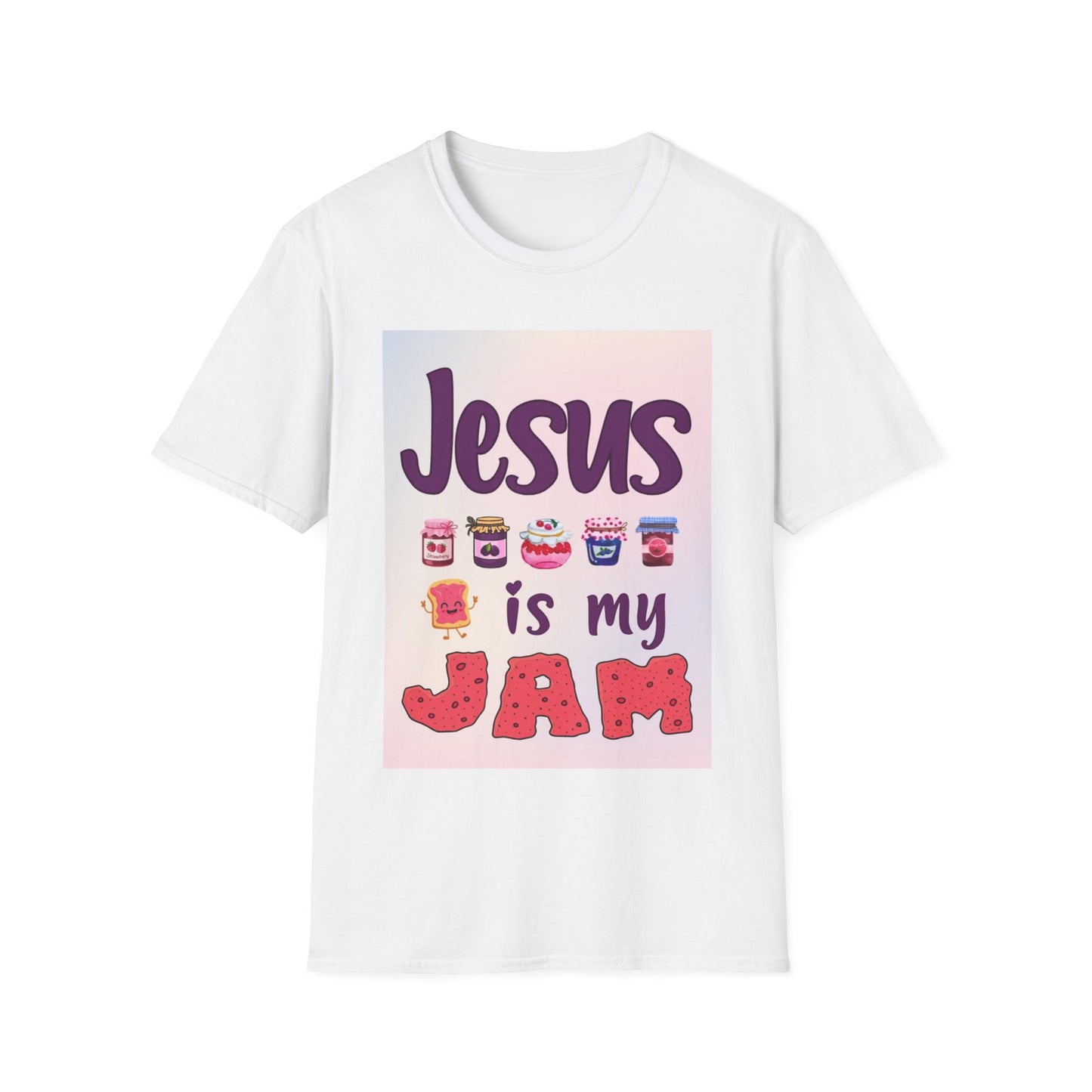 "Jesus is my Jam" Women's Relaxed Softstyle Tshirt (Rainbow Logo) - Sweet Baby Jeez Teez