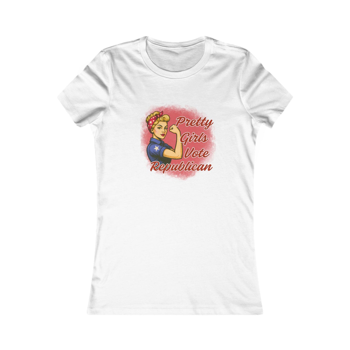 "Pretty Girls Vote Republican" Empowered Women Fitted T-Shirt Tee (Blonde)