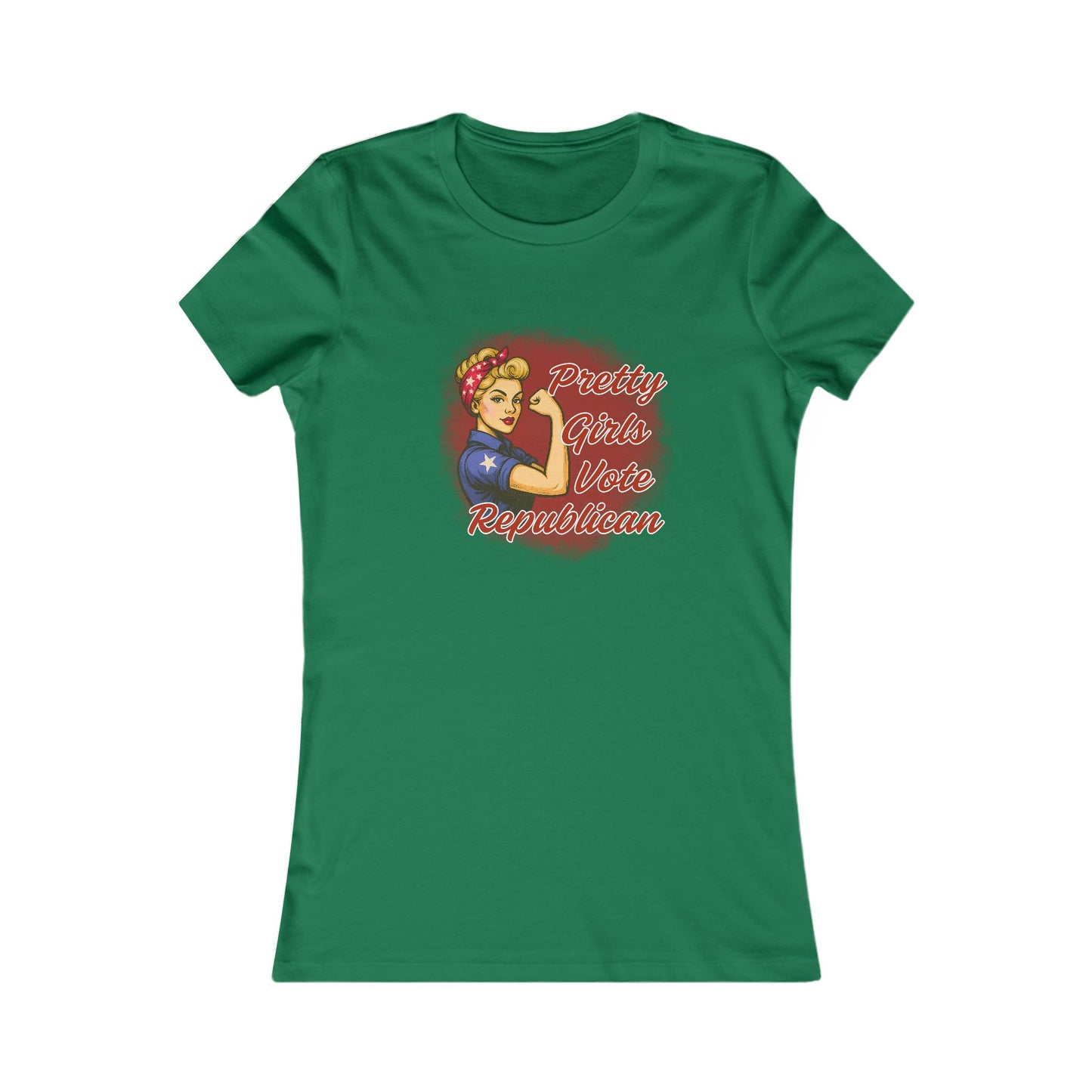 "Pretty Girls Vote Republican" Empowered Women Fitted T-Shirt Tee (Blonde)