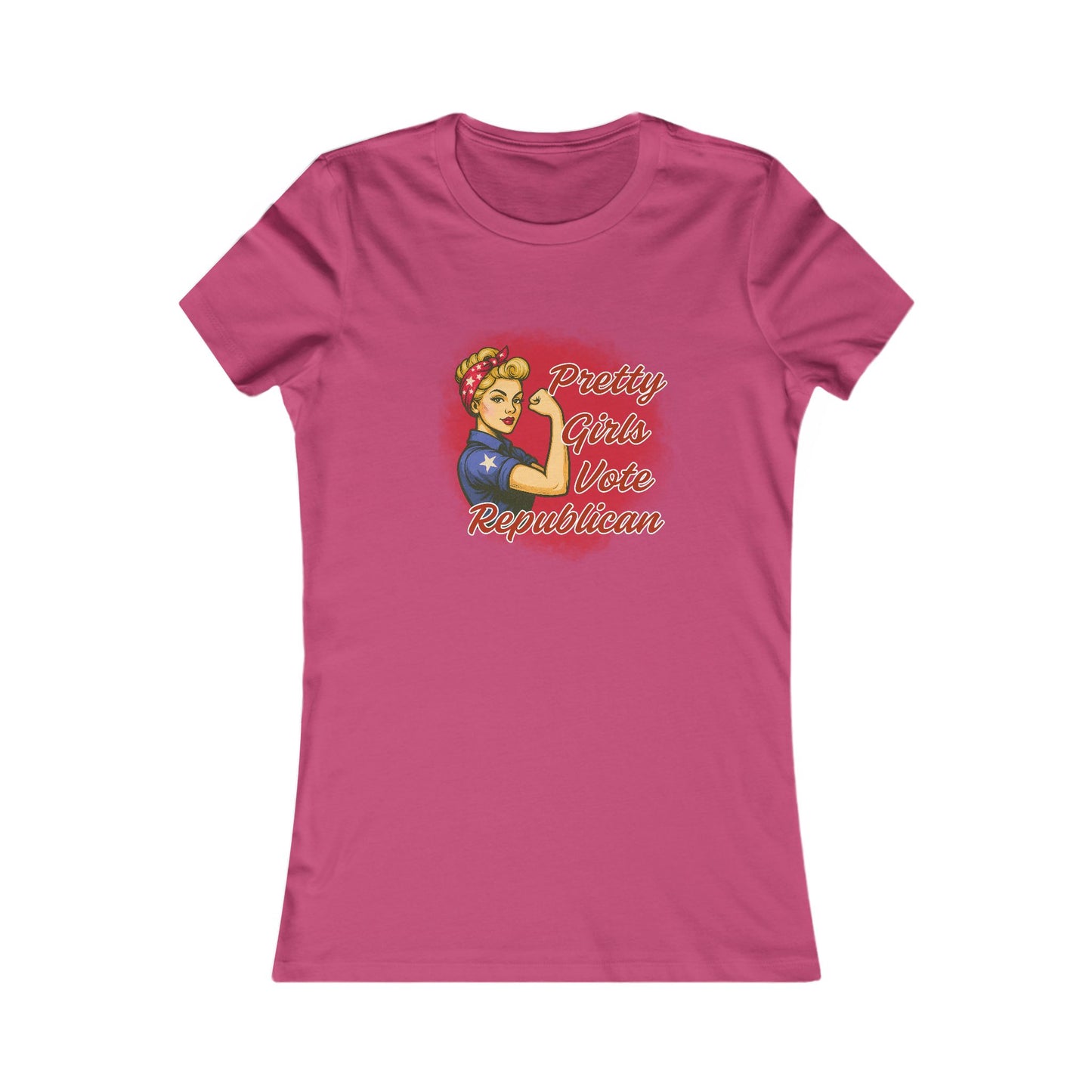 "Pretty Girls Vote Republican" Empowered Women Fitted T-Shirt Tee (Blonde)