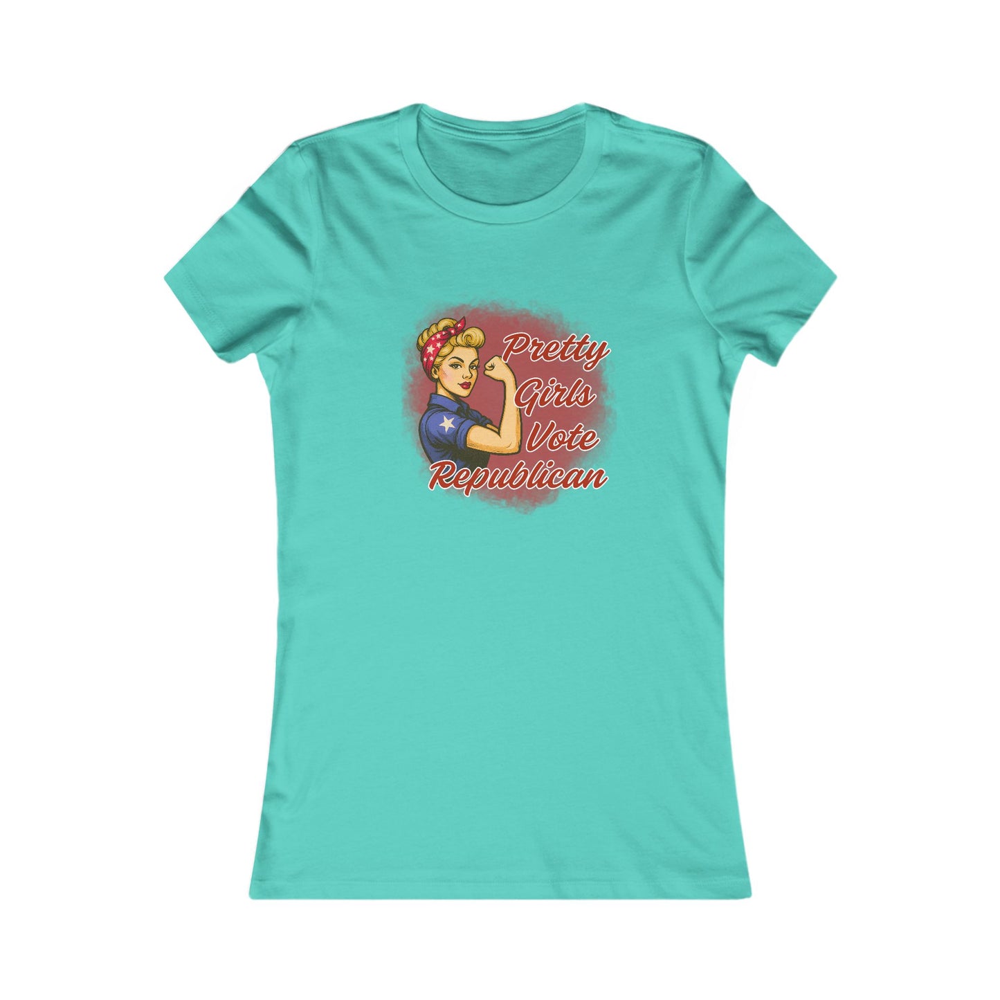 "Pretty Girls Vote Republican" Empowered Women Fitted T-Shirt Tee (Blonde)