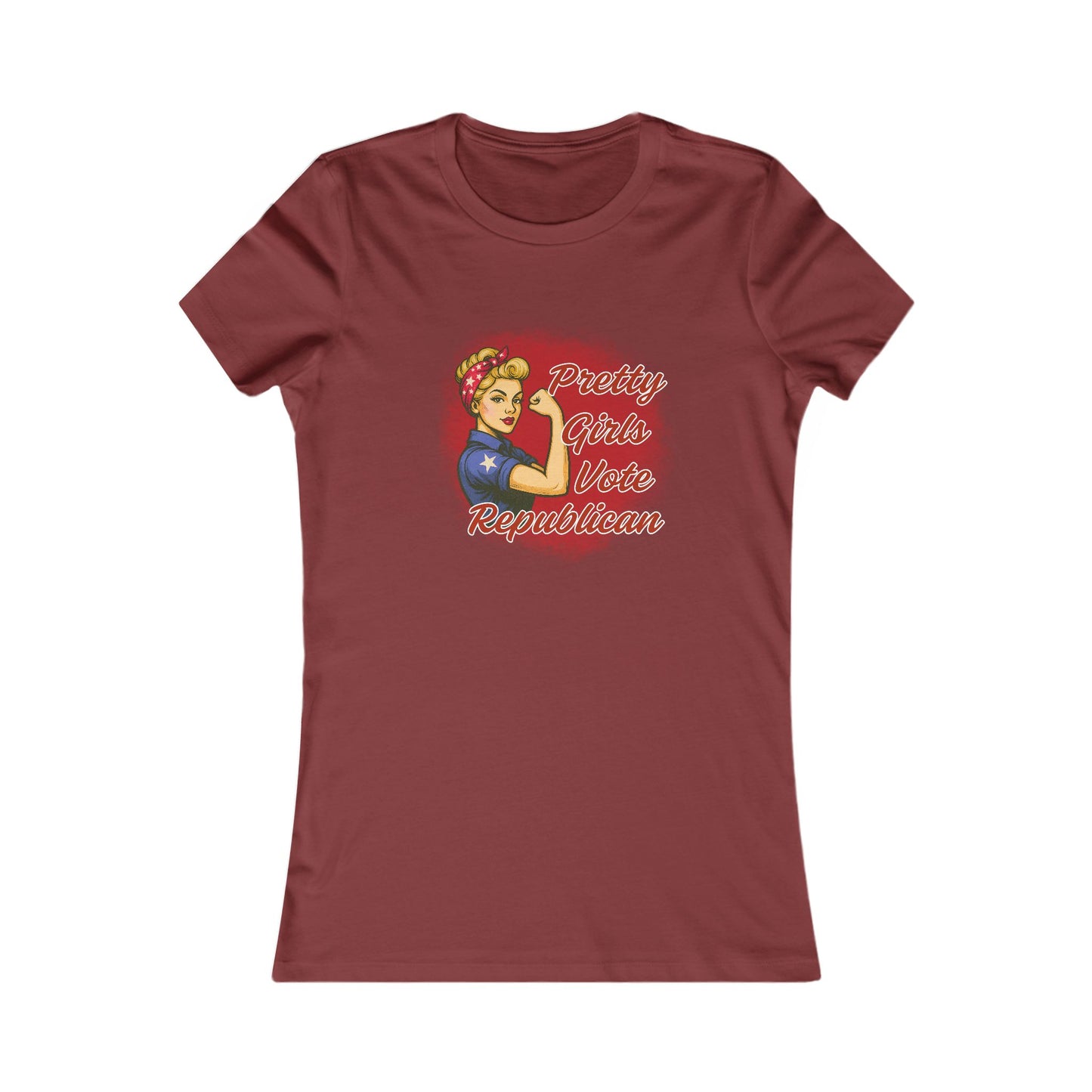"Pretty Girls Vote Republican" Empowered Women Fitted T-Shirt Tee (Blonde)