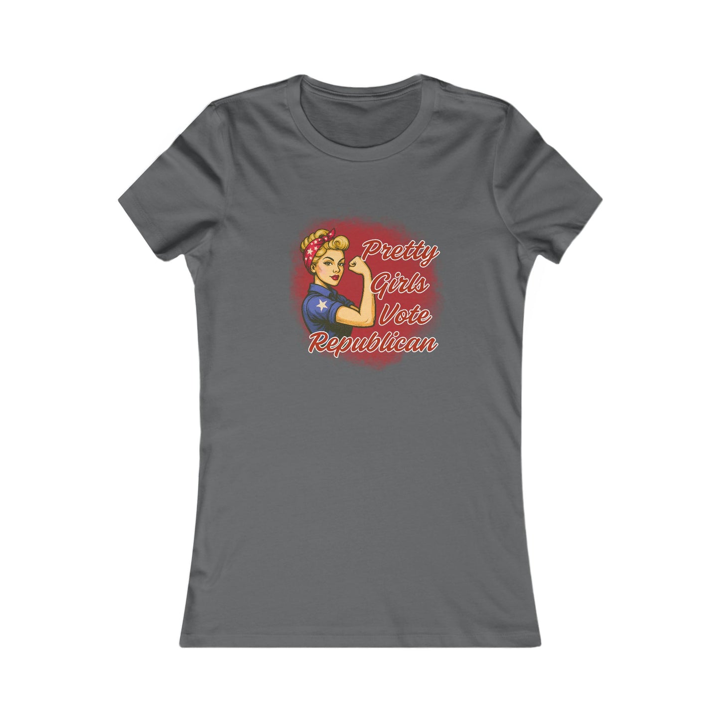 "Pretty Girls Vote Republican" Empowered Women Fitted T-Shirt Tee (Blonde)