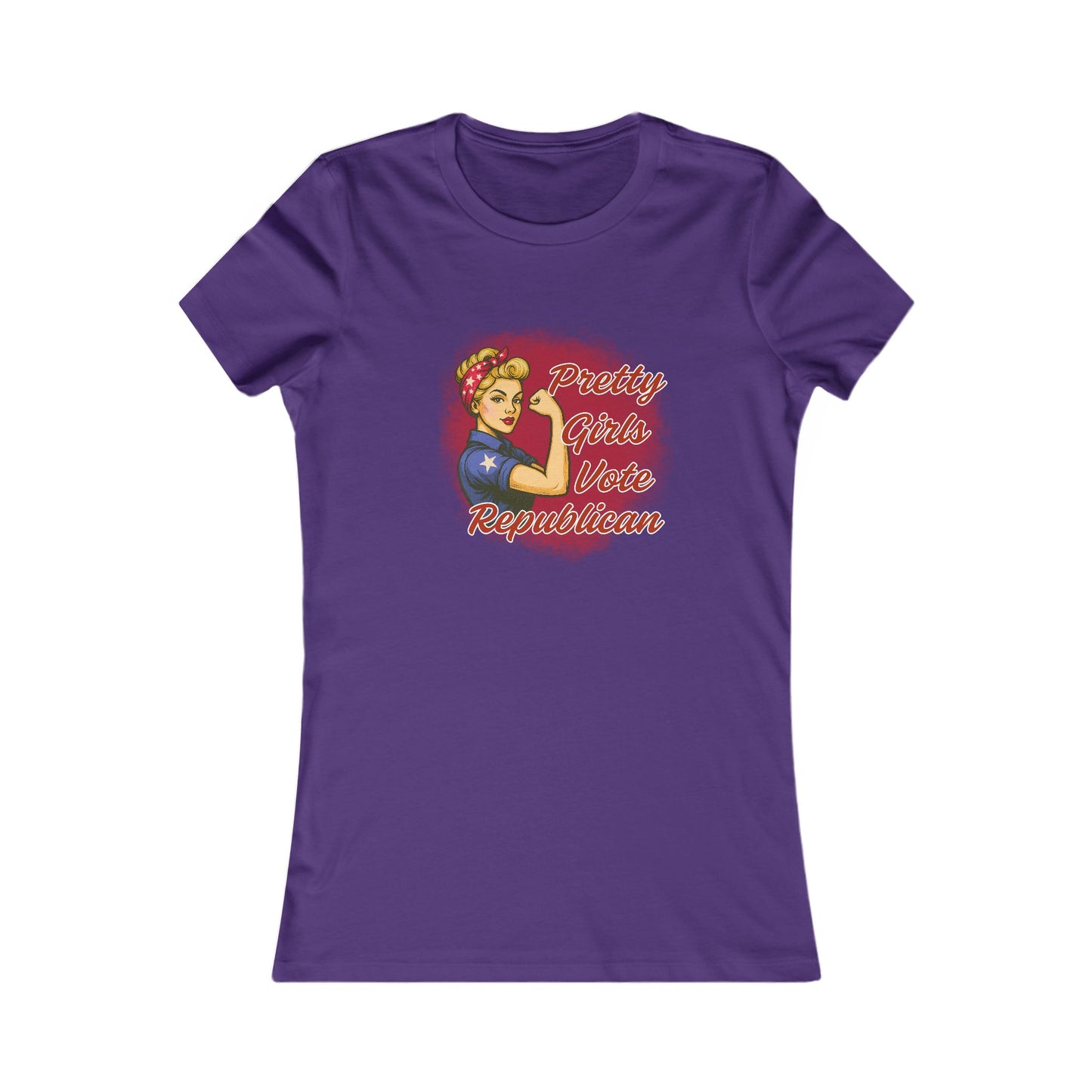 "Pretty Girls Vote Republican" Empowered Women Fitted T-Shirt Tee (Blonde)