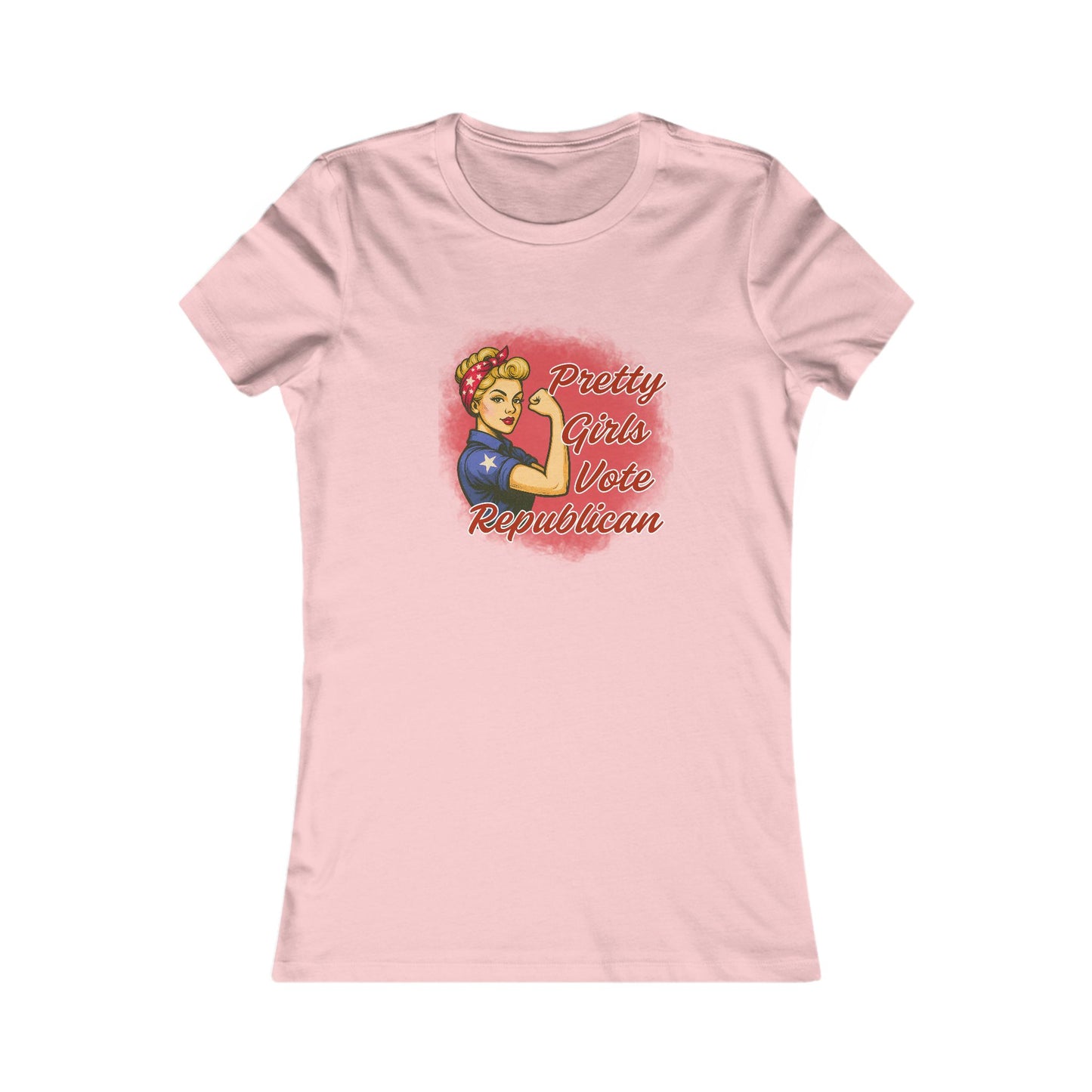 "Pretty Girls Vote Republican" Empowered Women Fitted T-Shirt Tee (Blonde)