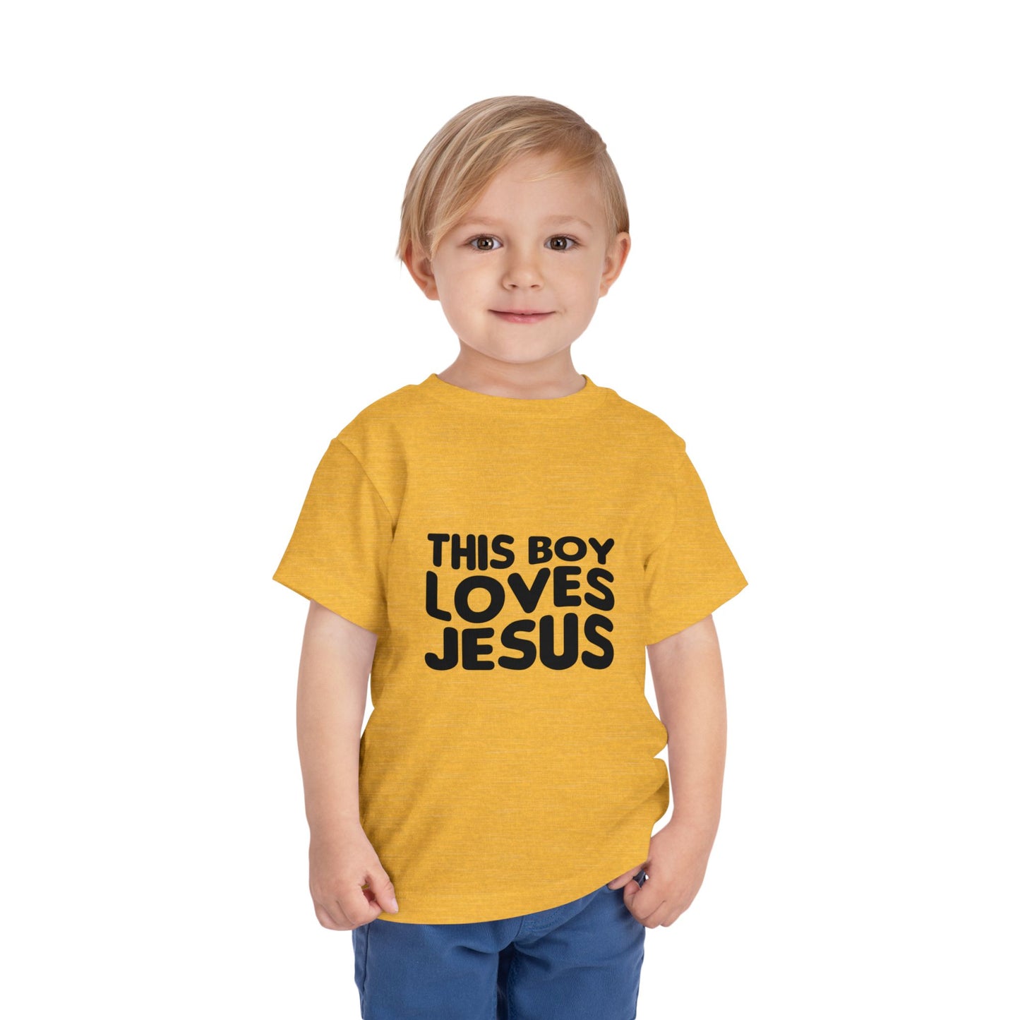 This Boy Loves Jesus Toddler Tshirt - Sweet Baby Jeez Teez