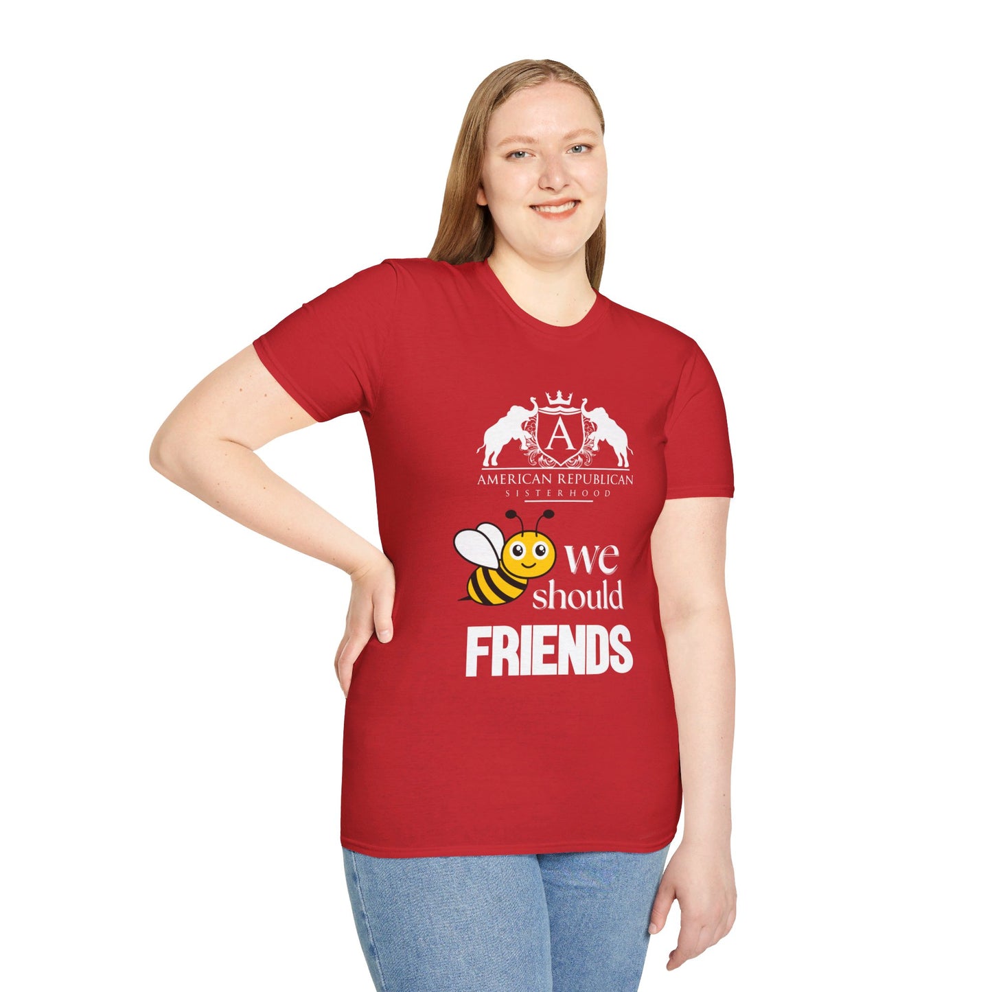 Bee Friends Women's Relaxed/Unisex Tshirt (ARS - Cartoon Logo) - Sweet Baby Jeez Teez