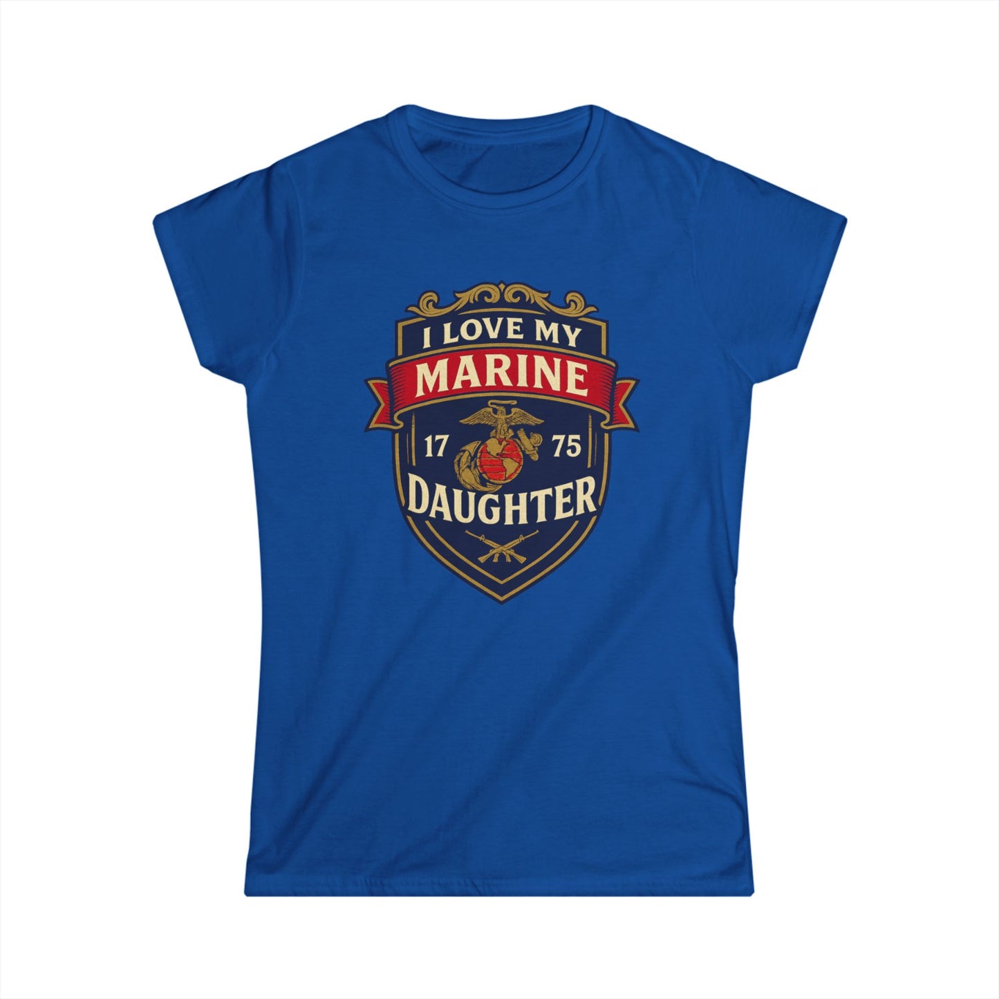 "I Love My Marine Daughter" Patriotic Women's Fitted T-Shirt for Marine Military Mom