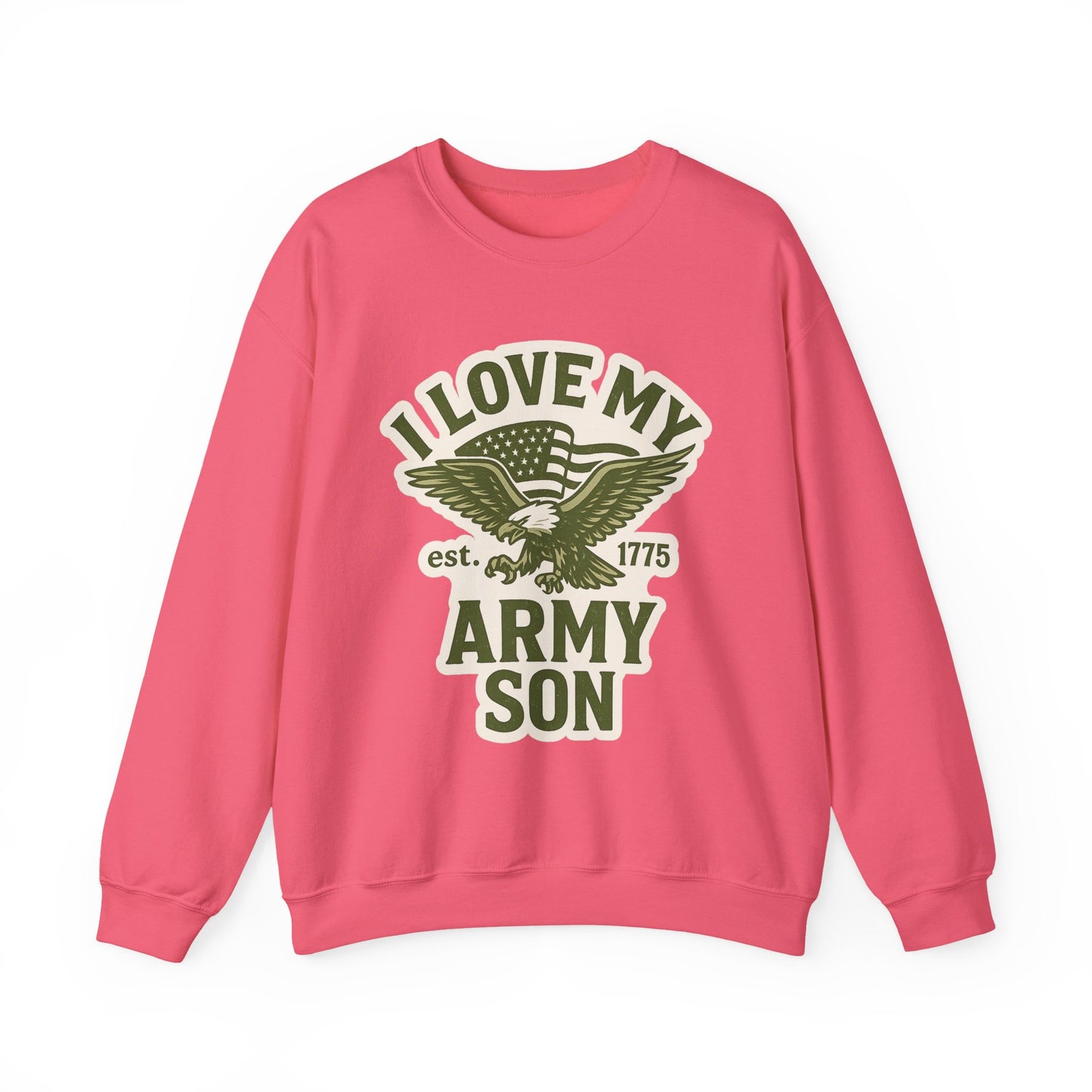 "I Love My Army Son" Patriotic Crewneck Sweatshirt for Army Military Parents