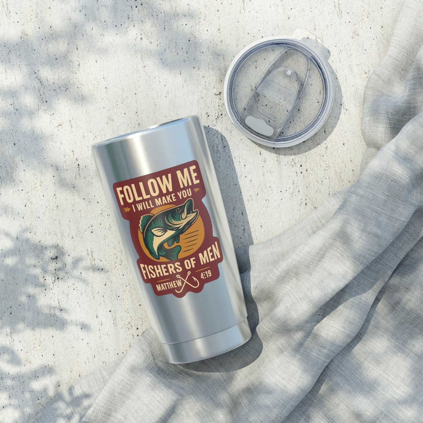 "Follow Me" Bible Verse Christian 20oz Stainless Steel Faith-Based Mug