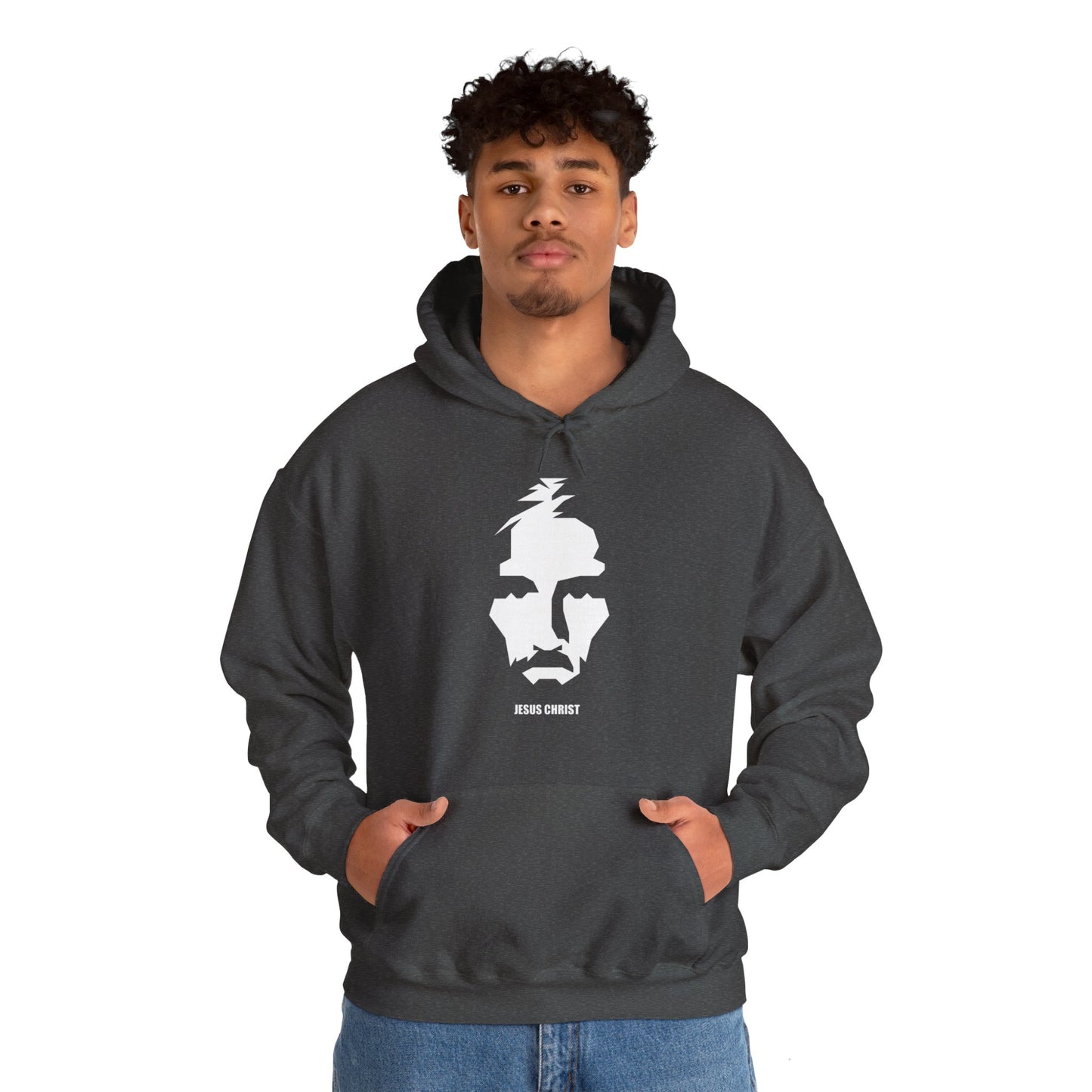 Jesus Portrait Men's Hoodie (Contemporary Logo) - Sweet Baby Jeez Teez