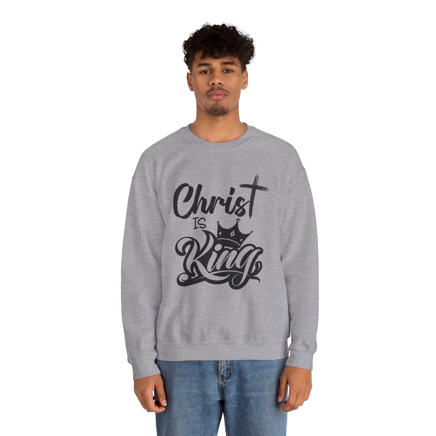 "Christ is King" Unisex Crewneck Sweatshirt - Sweet Baby Jeez Teez