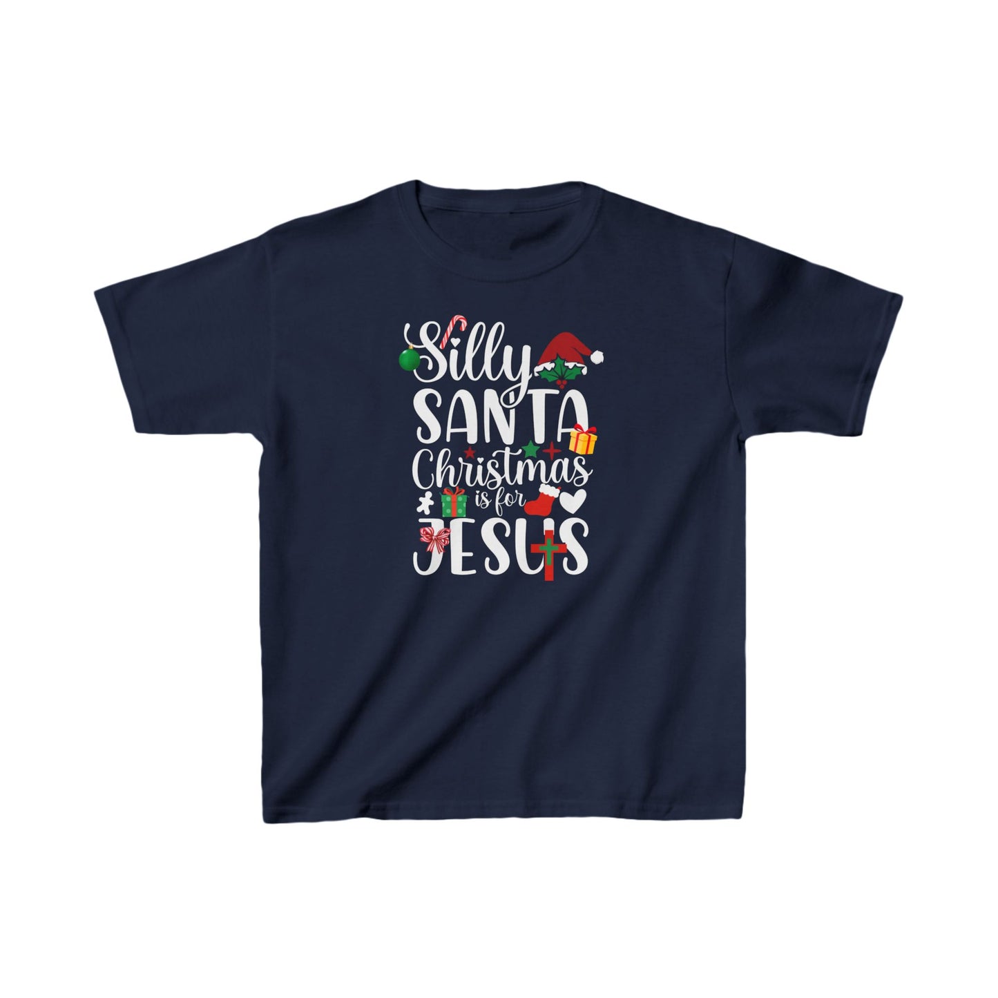 Silly Santa Kid's Tshirt (Gift Logo) - Sweet Baby Jeez Teez